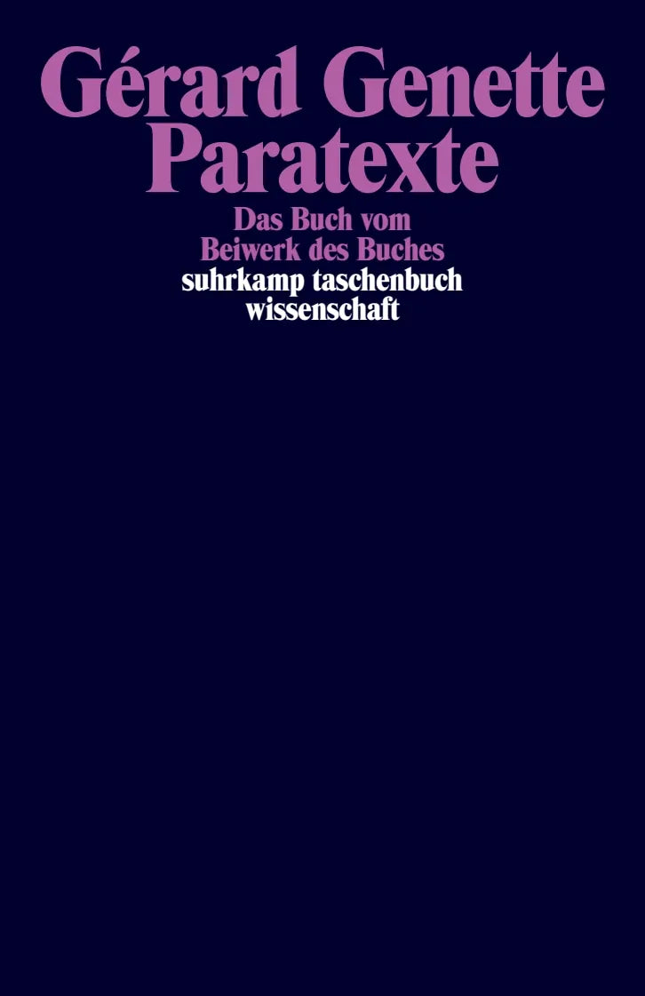 Buchcover von 'Paratexte' - Taschenbuch von Gérard Genette