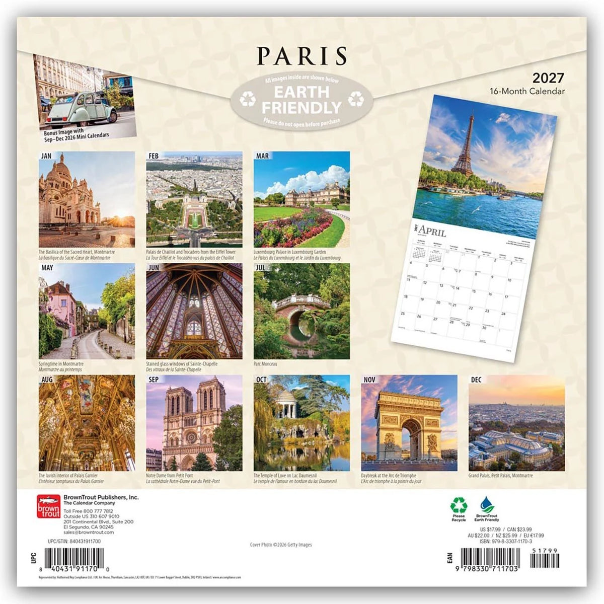 Paris 2027 – 16-Monatskalender – Ansicht