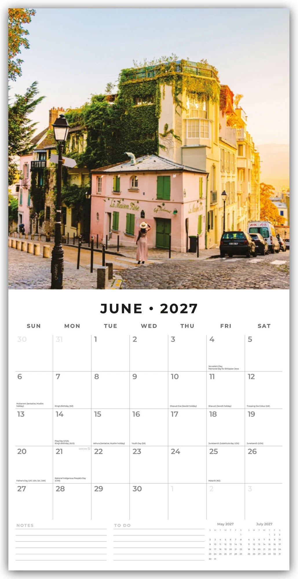 Paris 2027 – 16-Monatskalender – Ansicht