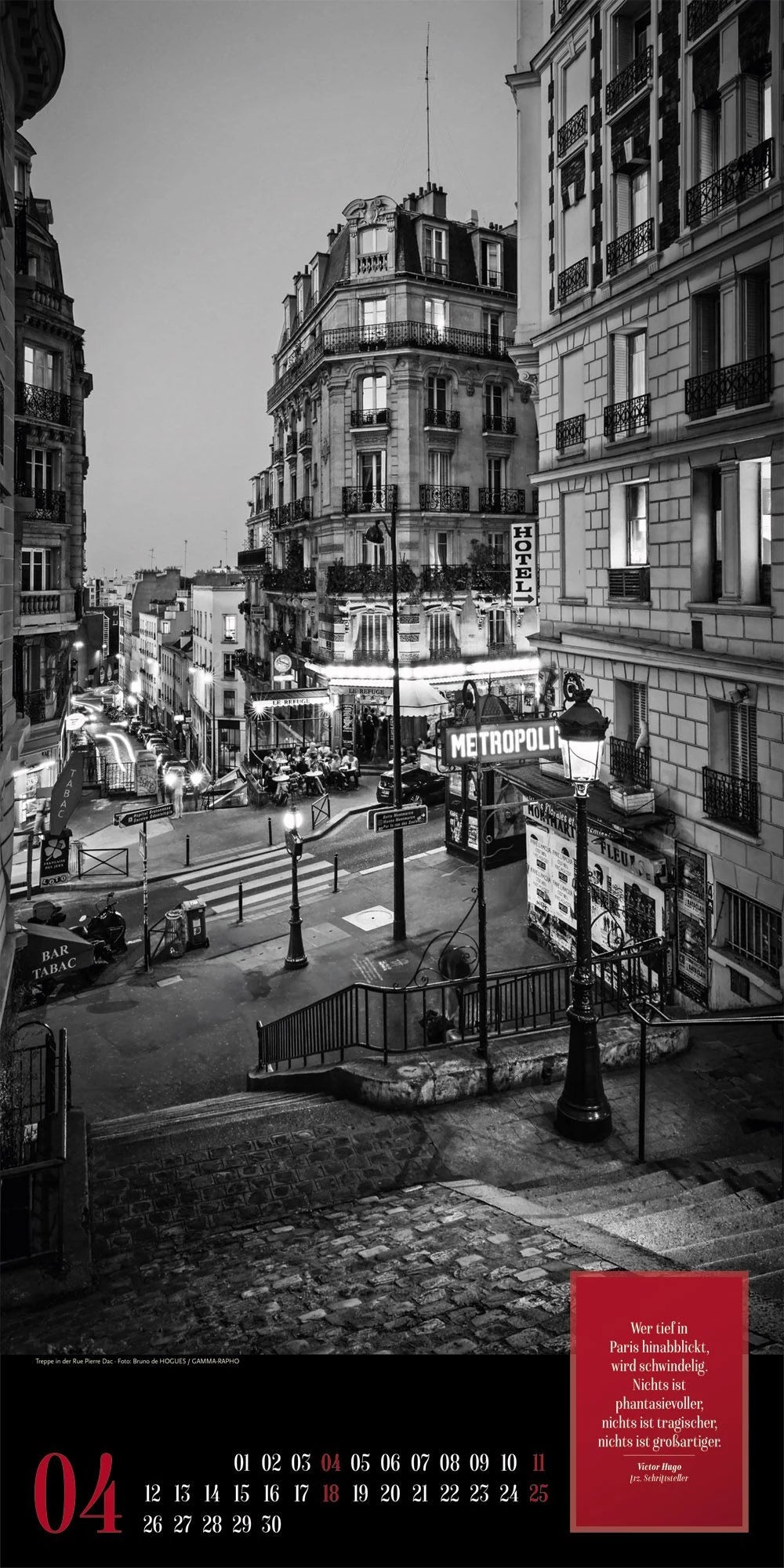 Paris, je t’aime Literatur-Kalender 2027 – Ansicht