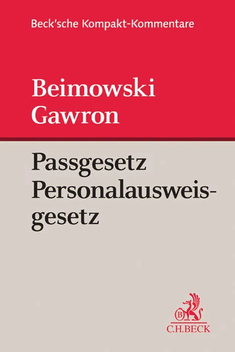 Buchcover von 'Passgesetz, Personalausweisgesetz. PassG, PAuswG' - Gebundene Ausgabe von Joachim Beimowski