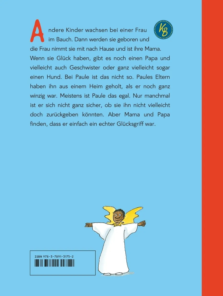 Buchrückseite von 'Paule ist ein Glücksgriff' mit Klappentext - Gebundene Ausgabe