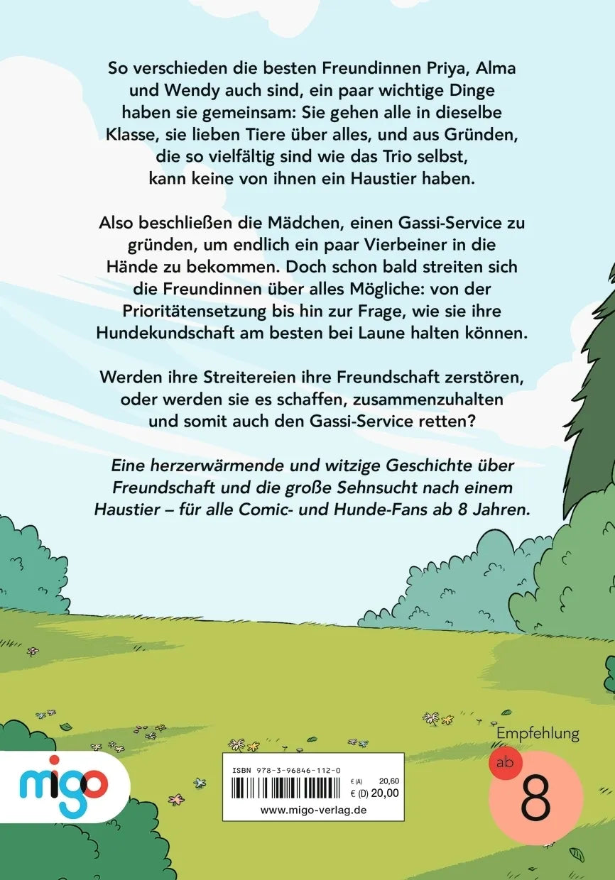Buchrückseite von 'PAWS. Die Pfötchen-Freunde' mit Klappentext - Gebundene Ausgabe