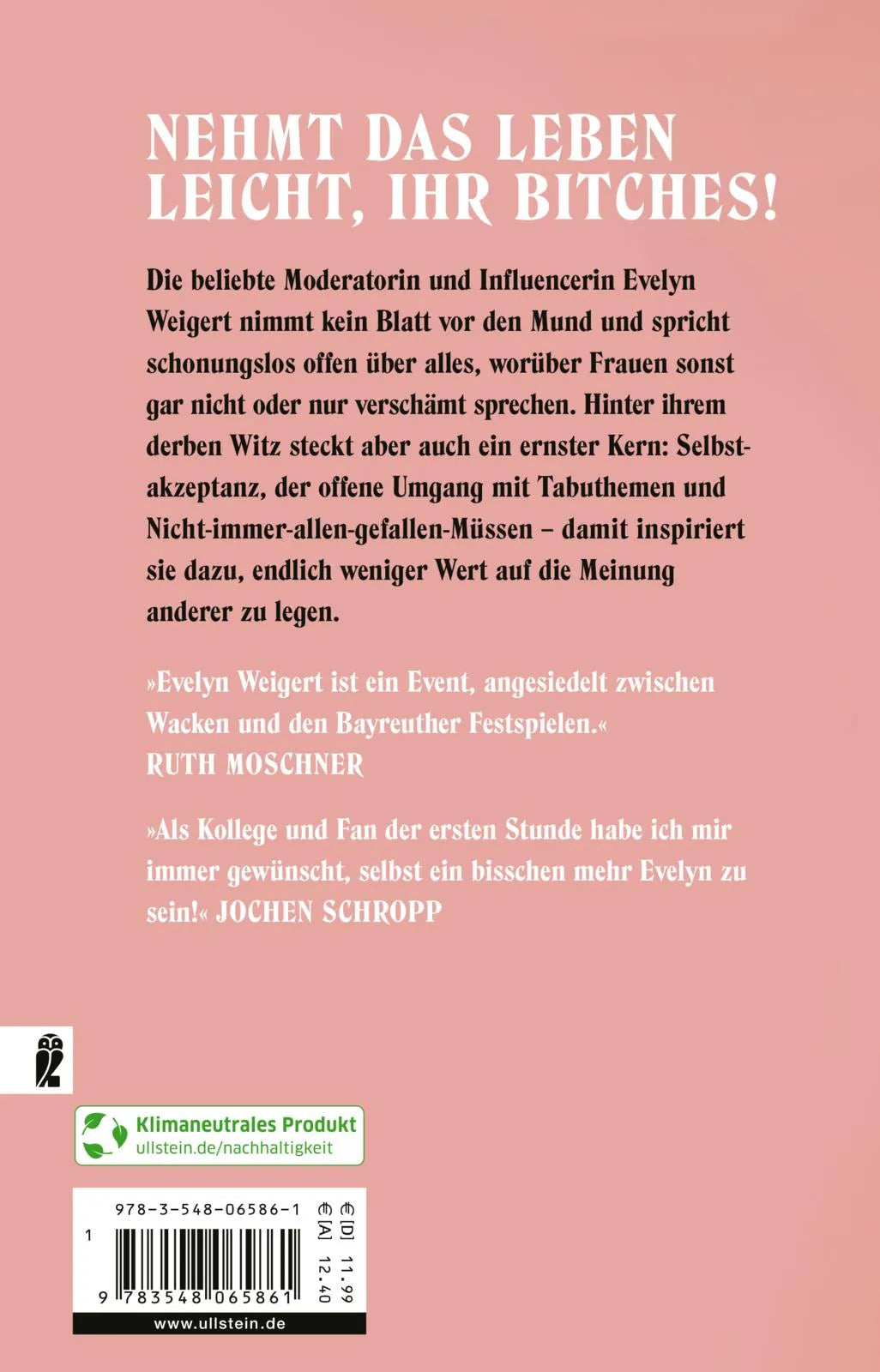 Buchrückseite von 'Peace, Bitches!' mit Klappentext - Taschenbuch