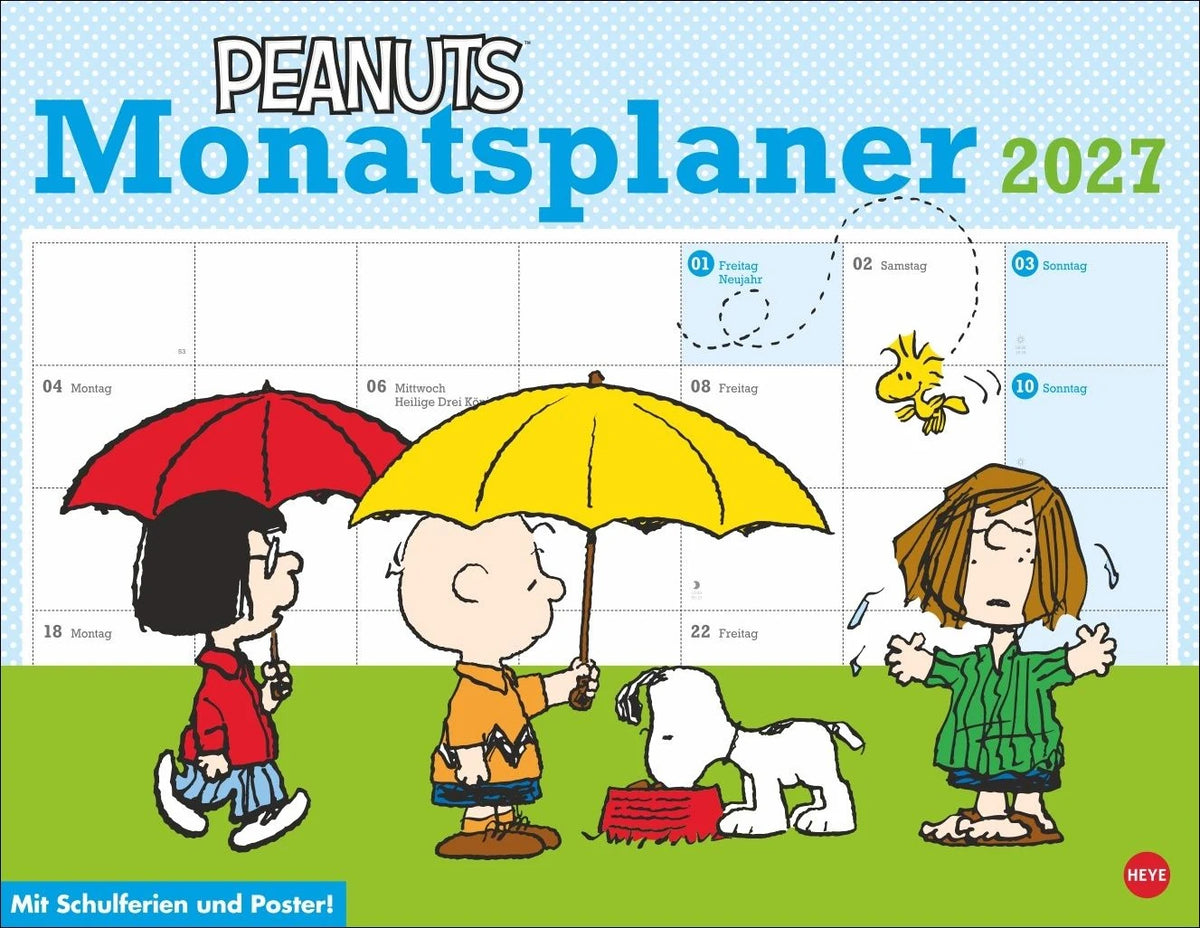 Wandkalender: Peanuts Monatsplaner 2027