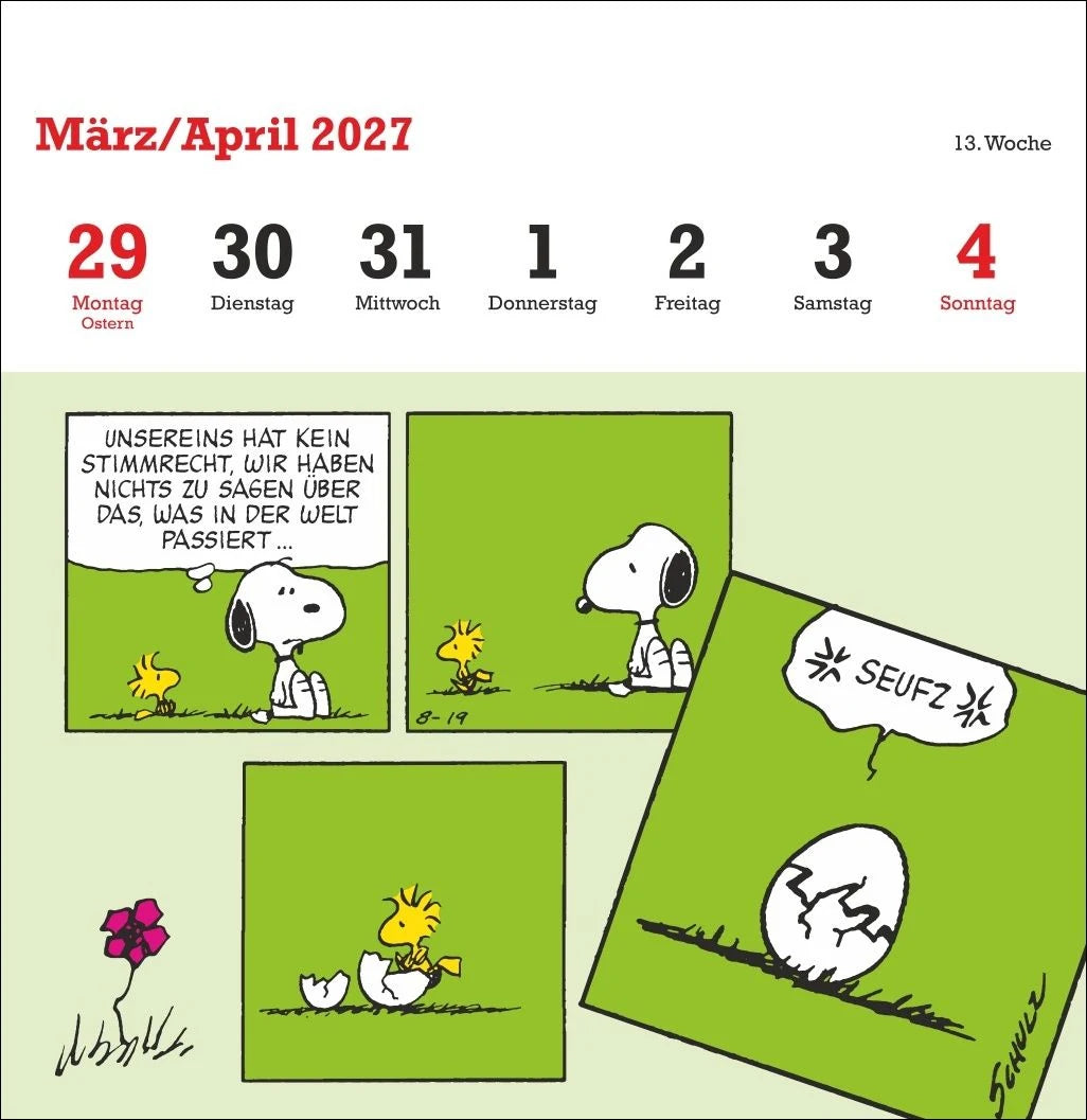 Peanuts Premium-Postkartenkalender 2027 – Ansicht