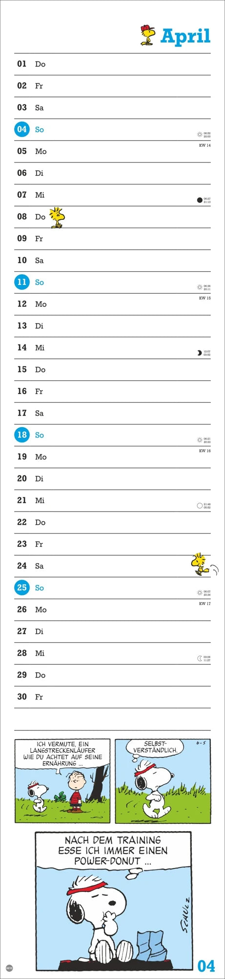 Peanuts Superlangplaner 2027 – Ansicht