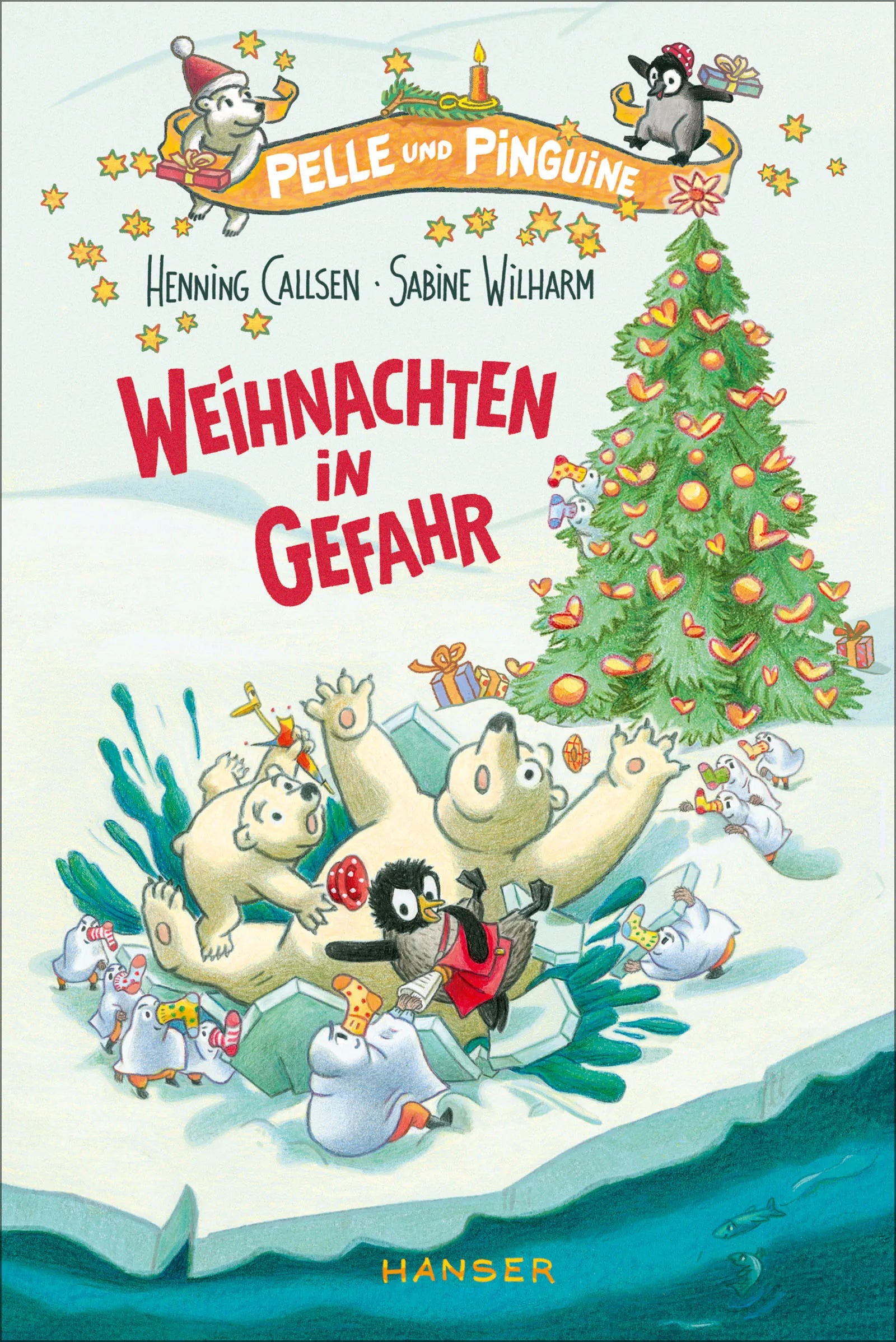 Buchcover von 'Pelle und Pinguine - Weihnachten in Gefahr' - Gebundene Ausgabe von Henning Callsen