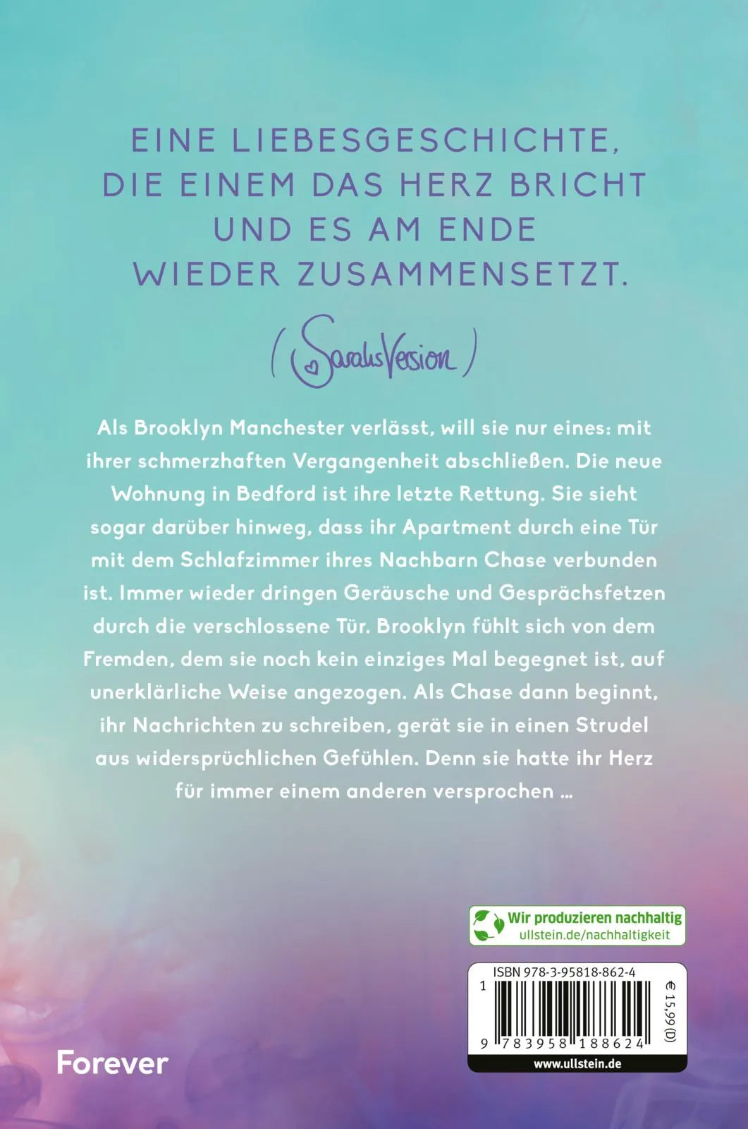 Buchrückseite von 'Perfectly Broken' mit Klappentext - Paperback