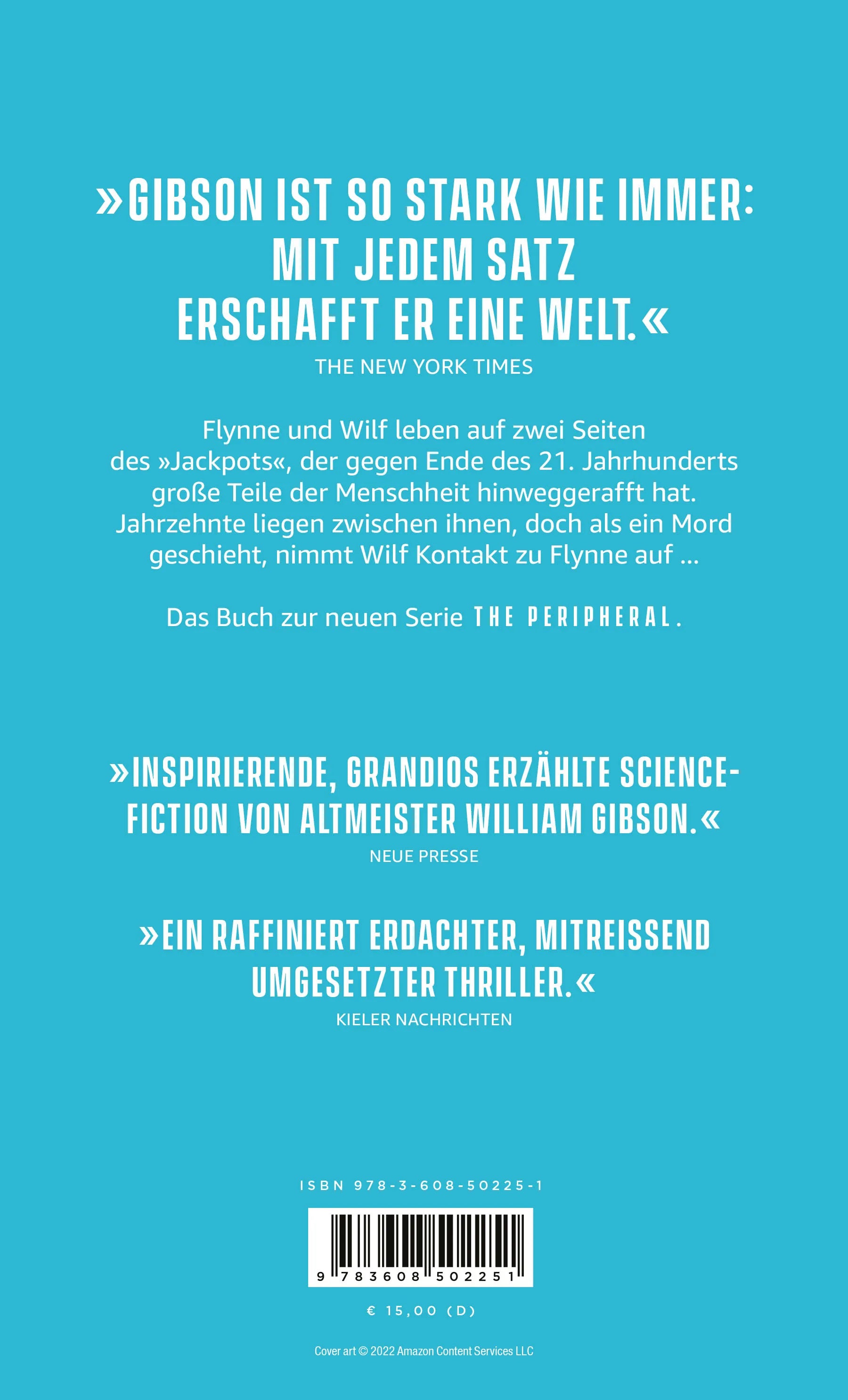 Buchrückseite von 'Peripherie - Das Buch zur Serie THE PERIPHERAL' mit Klappentext - Taschenbuch