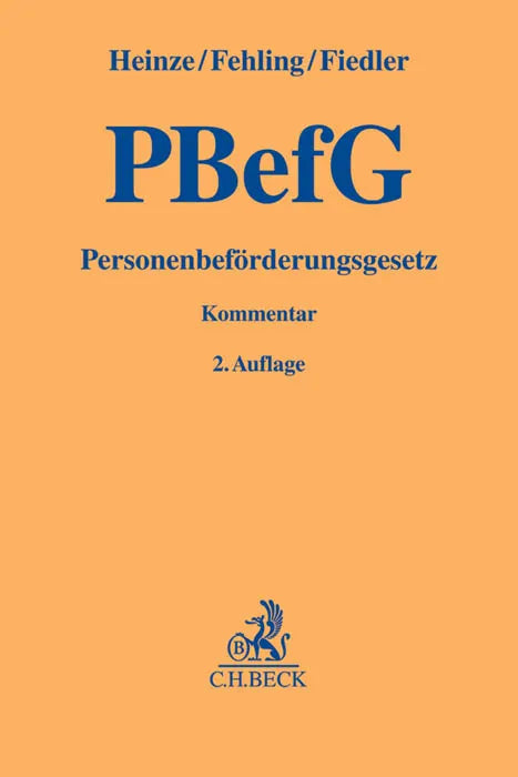 Buchcover von 'Personenbeförderungsgesetz. PBefG' - Gebundene Ausgabe von Christian Heinze