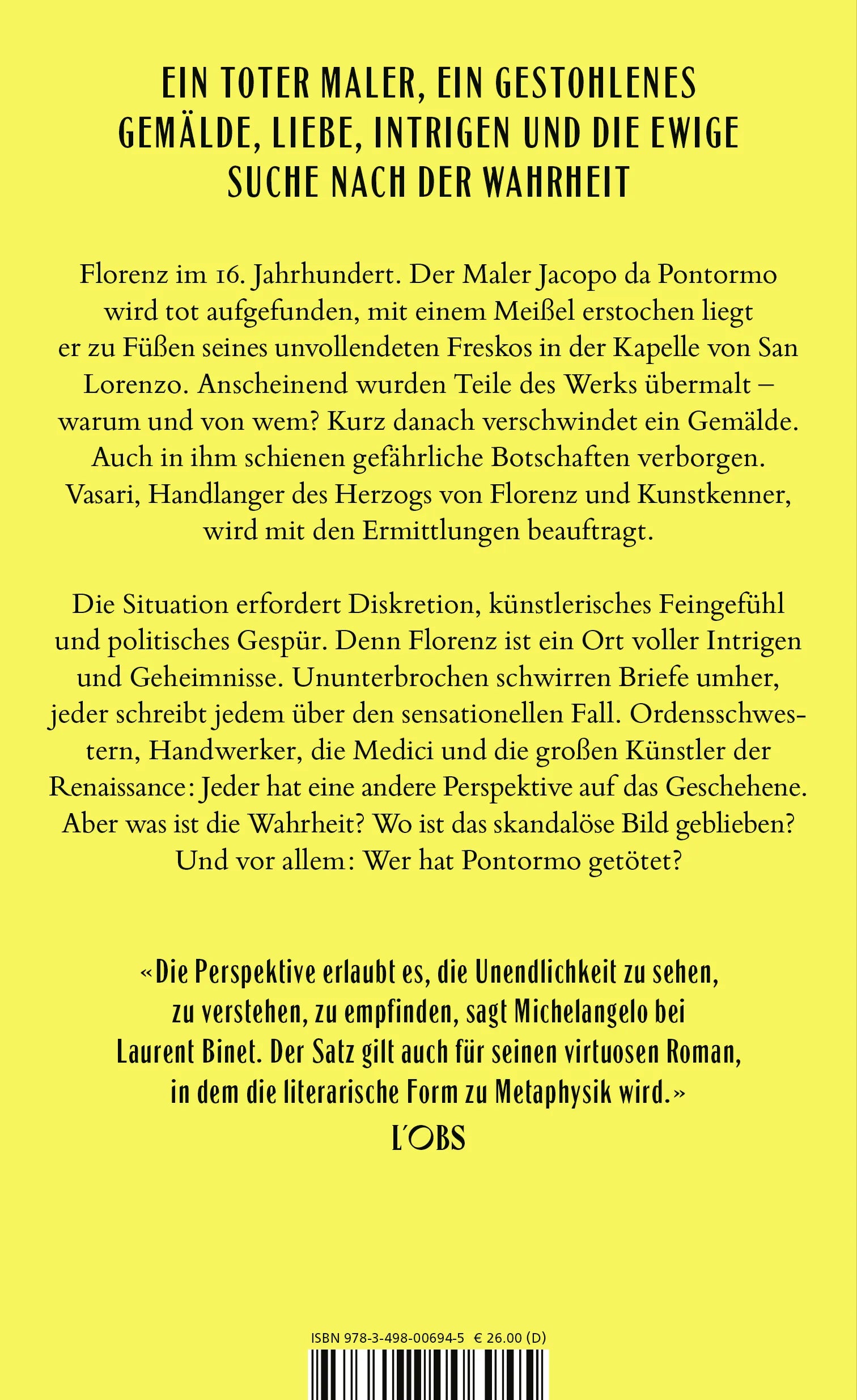 Buchrückseite von 'Perspektiven' mit Klappentext - Gebundene Ausgabe