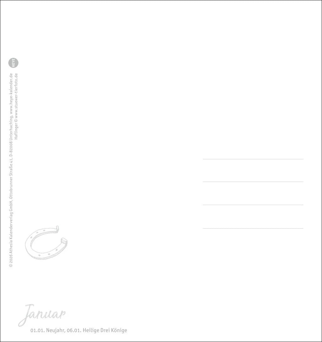 Pferde Postkartenkalender 2027 - Starke Freunde – Ansicht