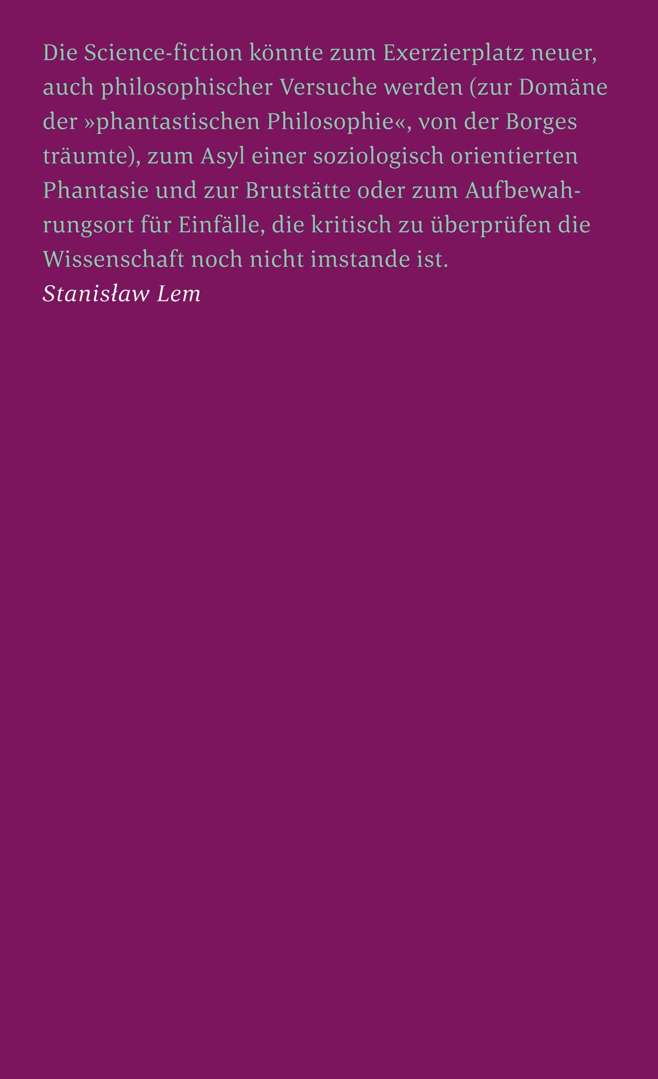 Buchrückseite von 'Phantastik und Futurologie. 2. Teil' mit Klappentext - Taschenbuch
