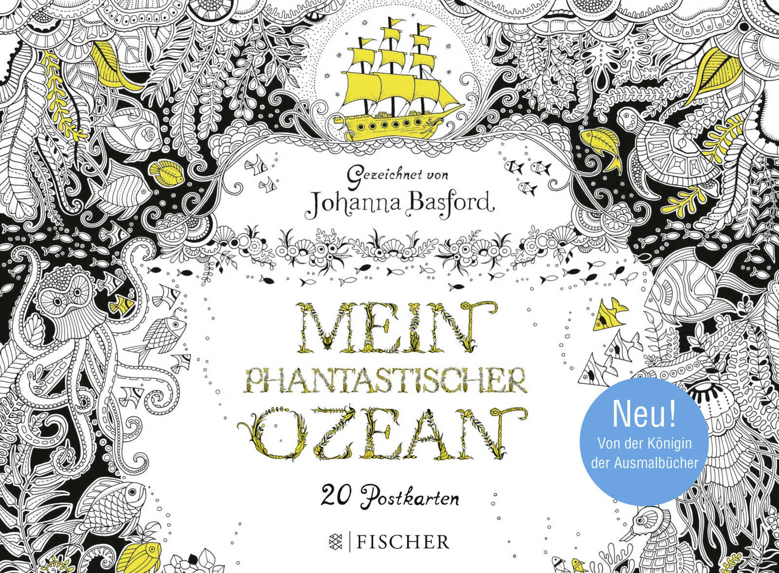 Buchcover von 'Phantastischer Ozean - Postkartenbuch' - Taschenbuch von Johanna Basford