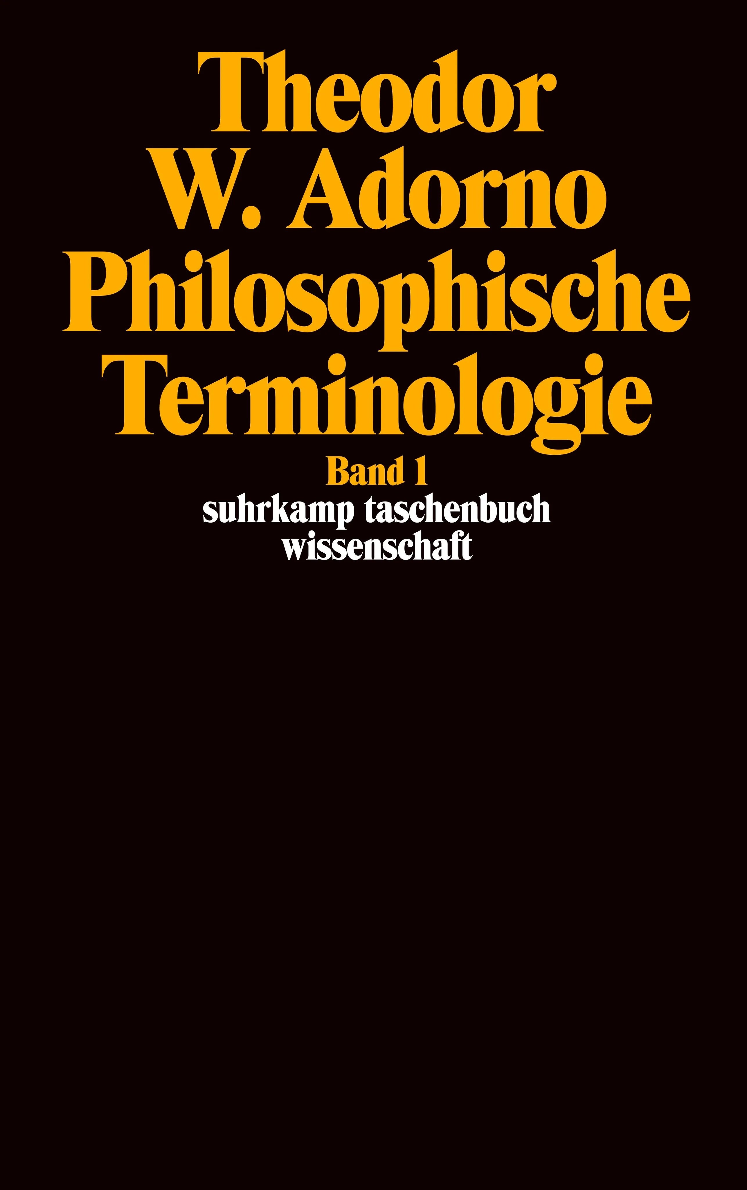Buchcover von 'Philosophische Terminologie' - Taschenbuch von Theodor W. Adorno