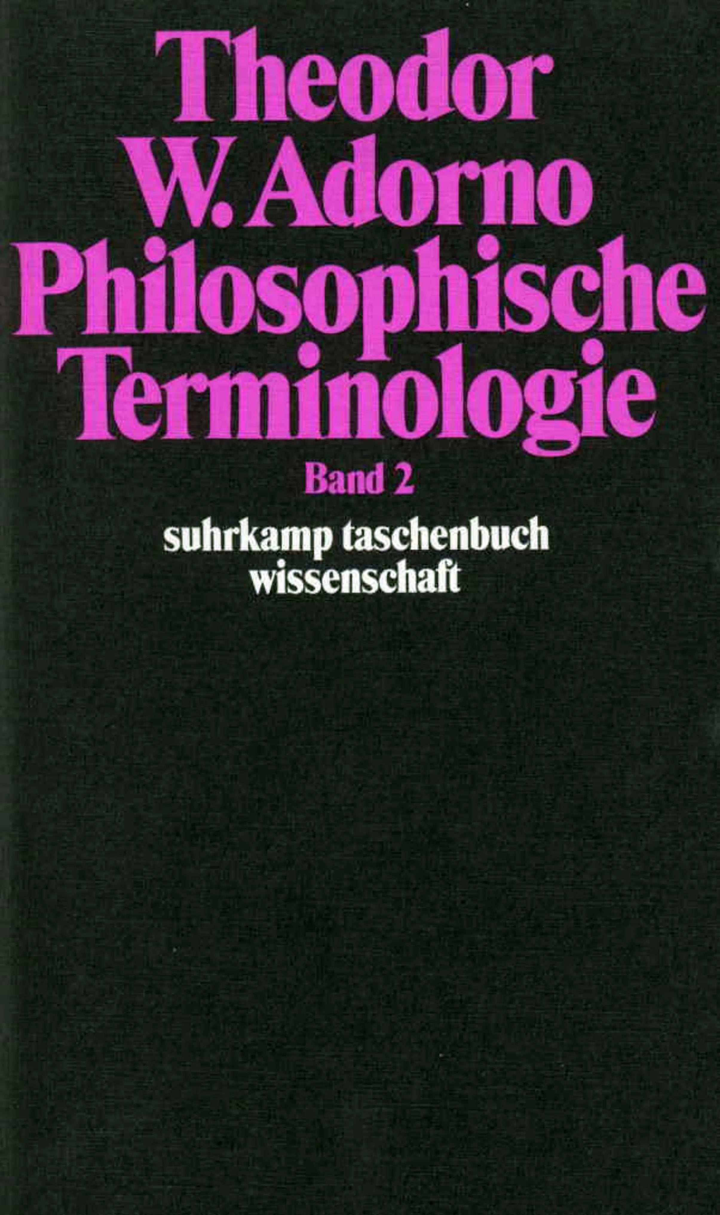 Buchcover von 'Philosophische Terminologie' - Taschenbuch von Theodor W. Adorno