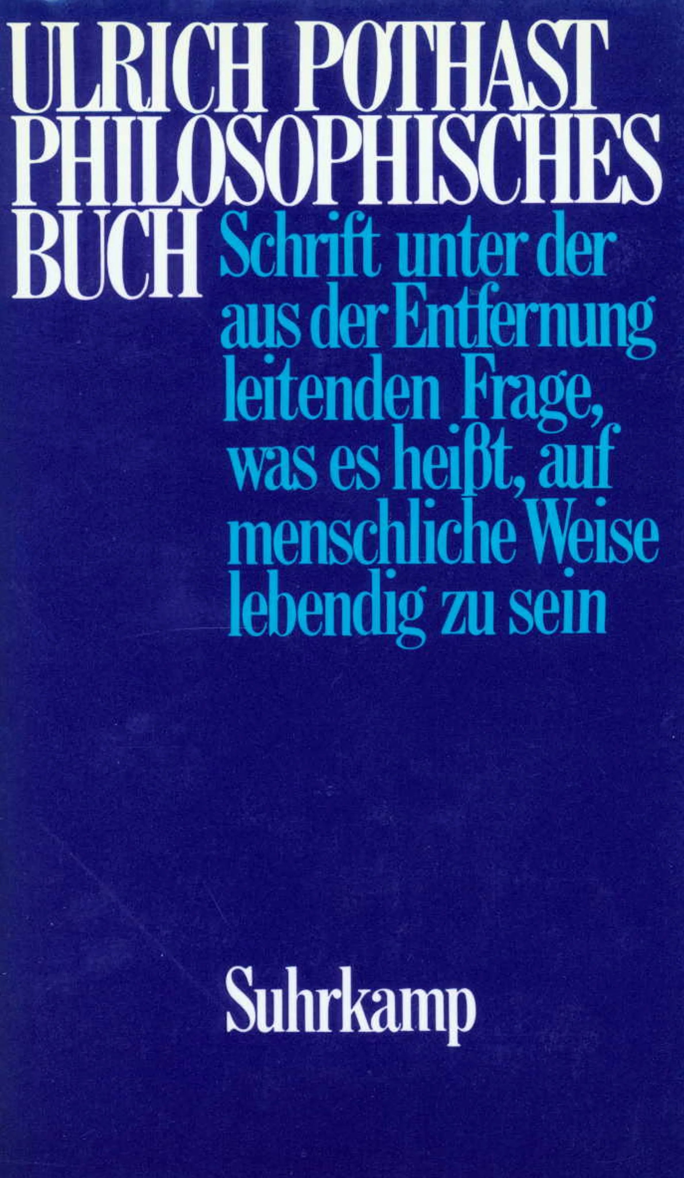 Buchcover von 'Philosophisches Buch' - Gebundene Ausgabe von Ulrich Pothast