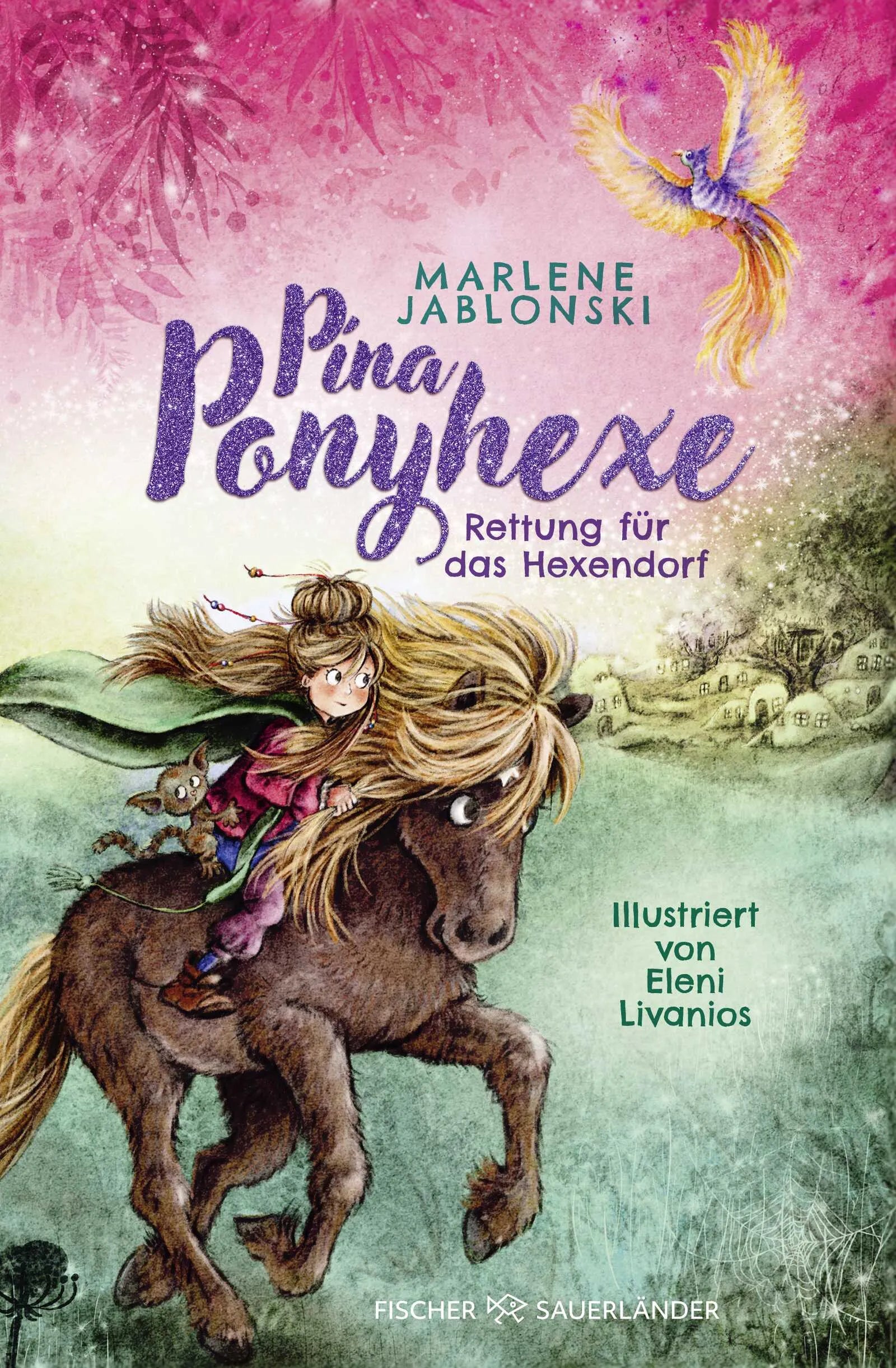 Buchcover von 'Pina Ponyhexe – Rettung für das Hexendorf' - Gebundene Ausgabe von Marlene Jablonski