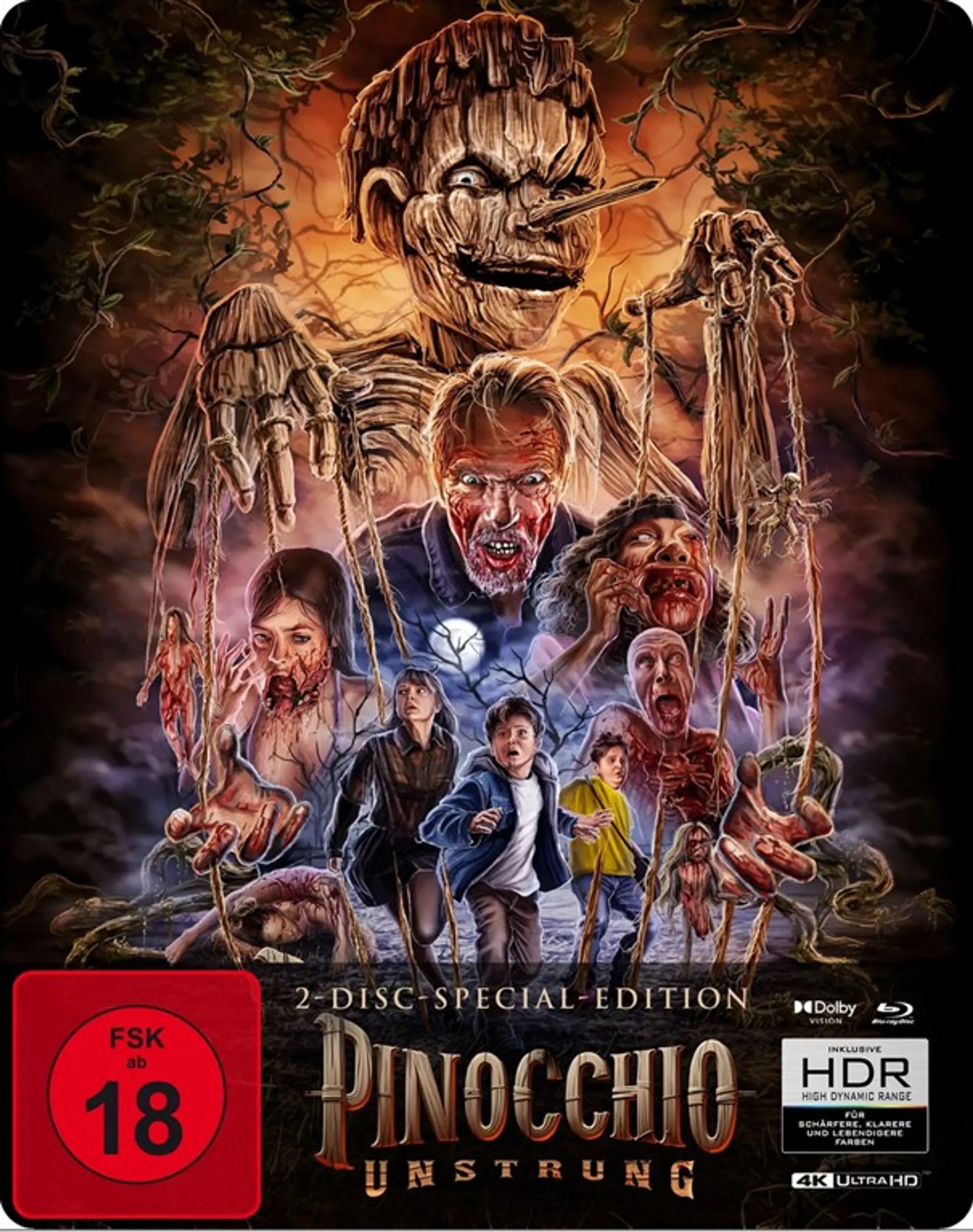 4K UHD Blu-ray-Cover: Pinocchio Unstrung. Regie: Rhys Frake-Waterfield