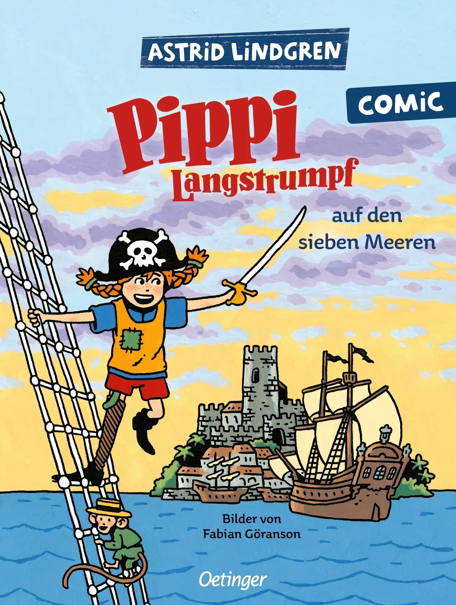 Buchcover von 'Pippi auf den sieben Meeren' - Gebundene Ausgabe von Astrid Lindgren