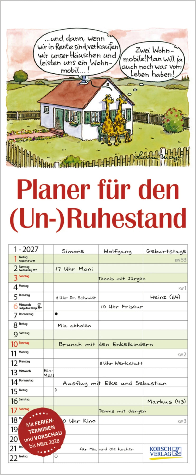 Familienplaner: Planer für den (Un-)Ruhestand 2027