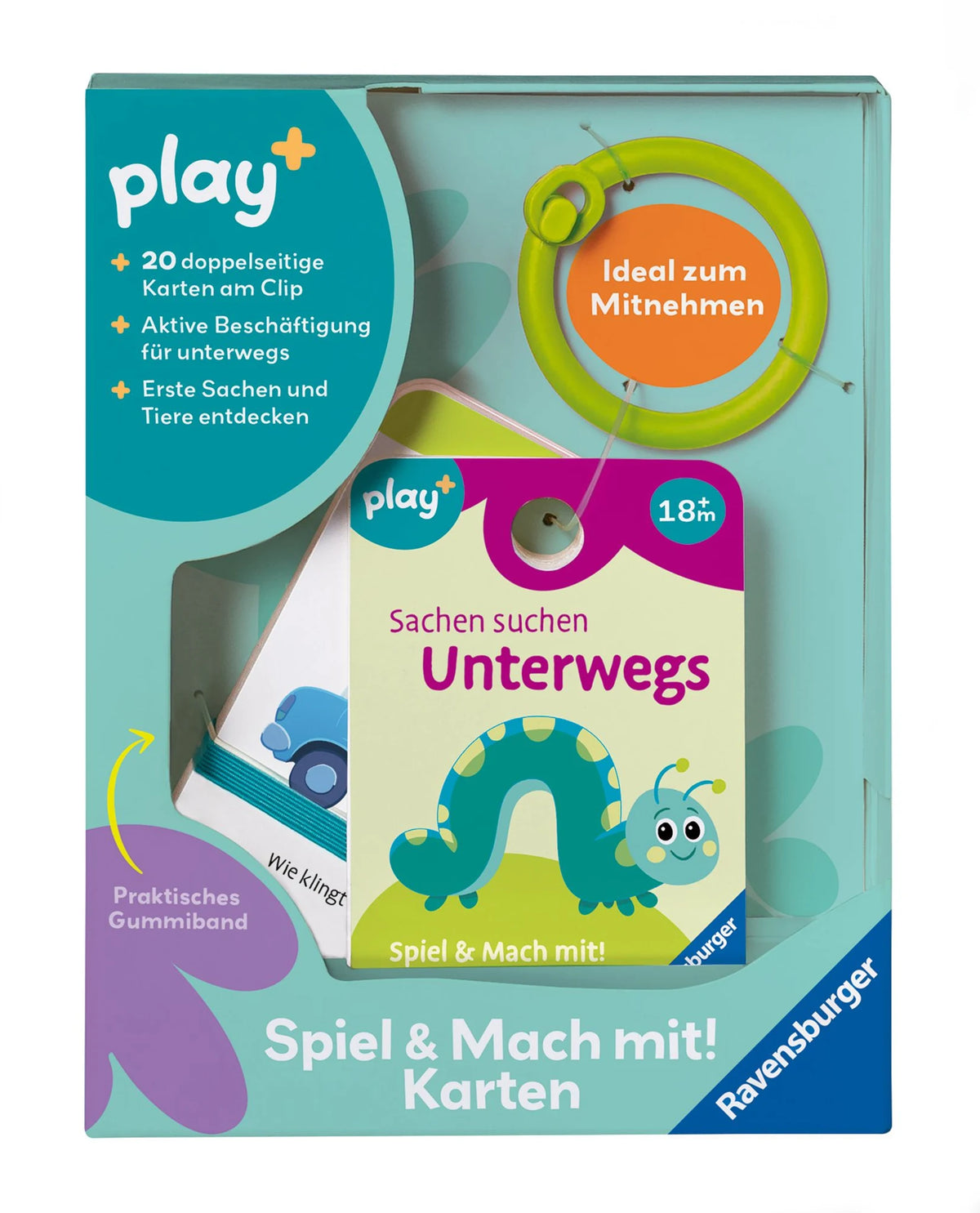 Gesellschaftsspiel: Play+ Spiel & Mach mit! Karten: Sachen suchen: Unterwegs - ab 1,5 Jahre