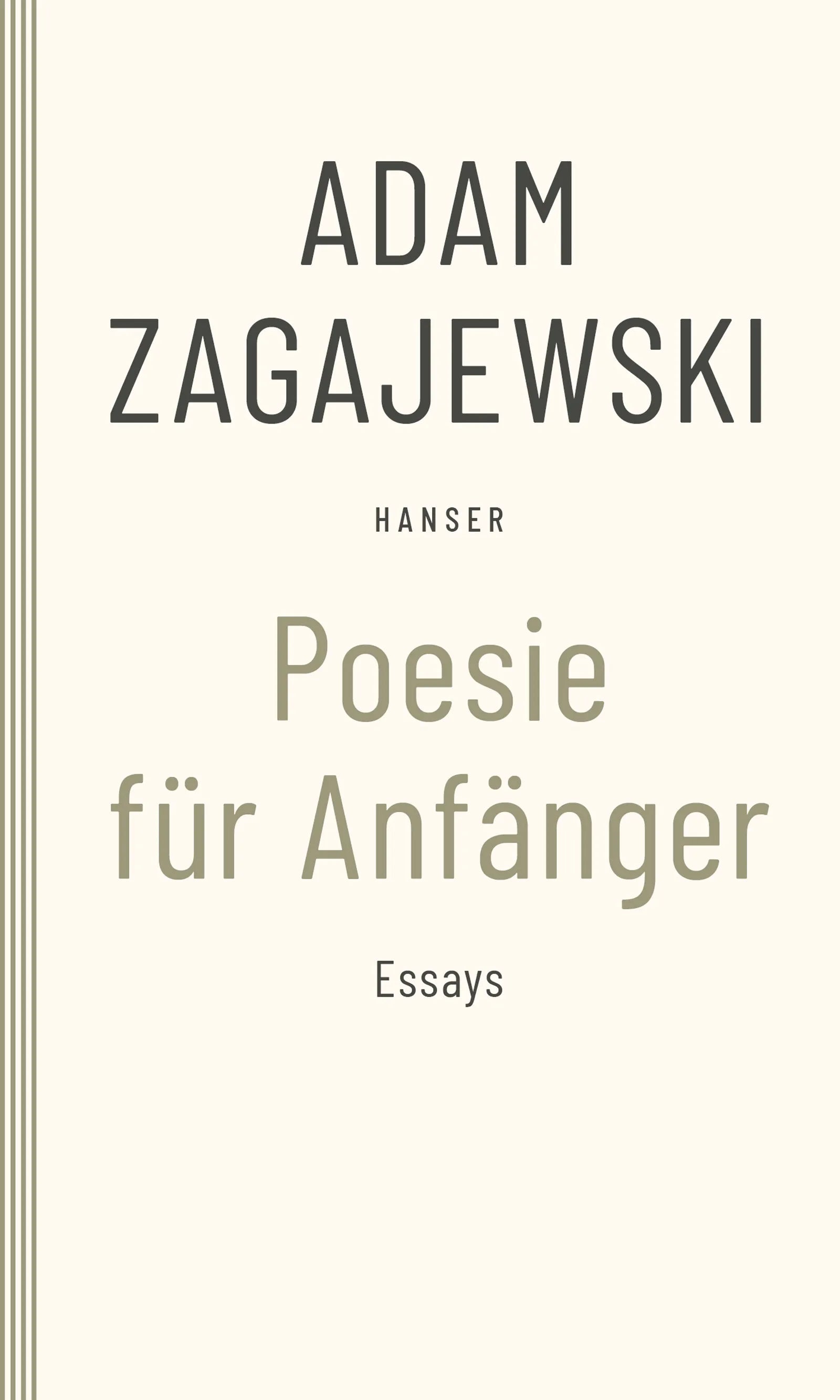 Buchcover von 'Poesie für Anfänger' - Taschenbuch von Adam Zagajewski
