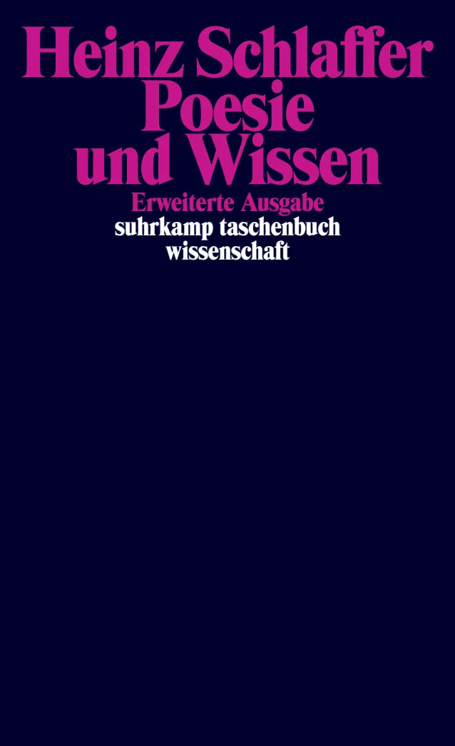 Buchcover von 'Poesie und Wissen' - Taschenbuch von Heinz Schlaffer
