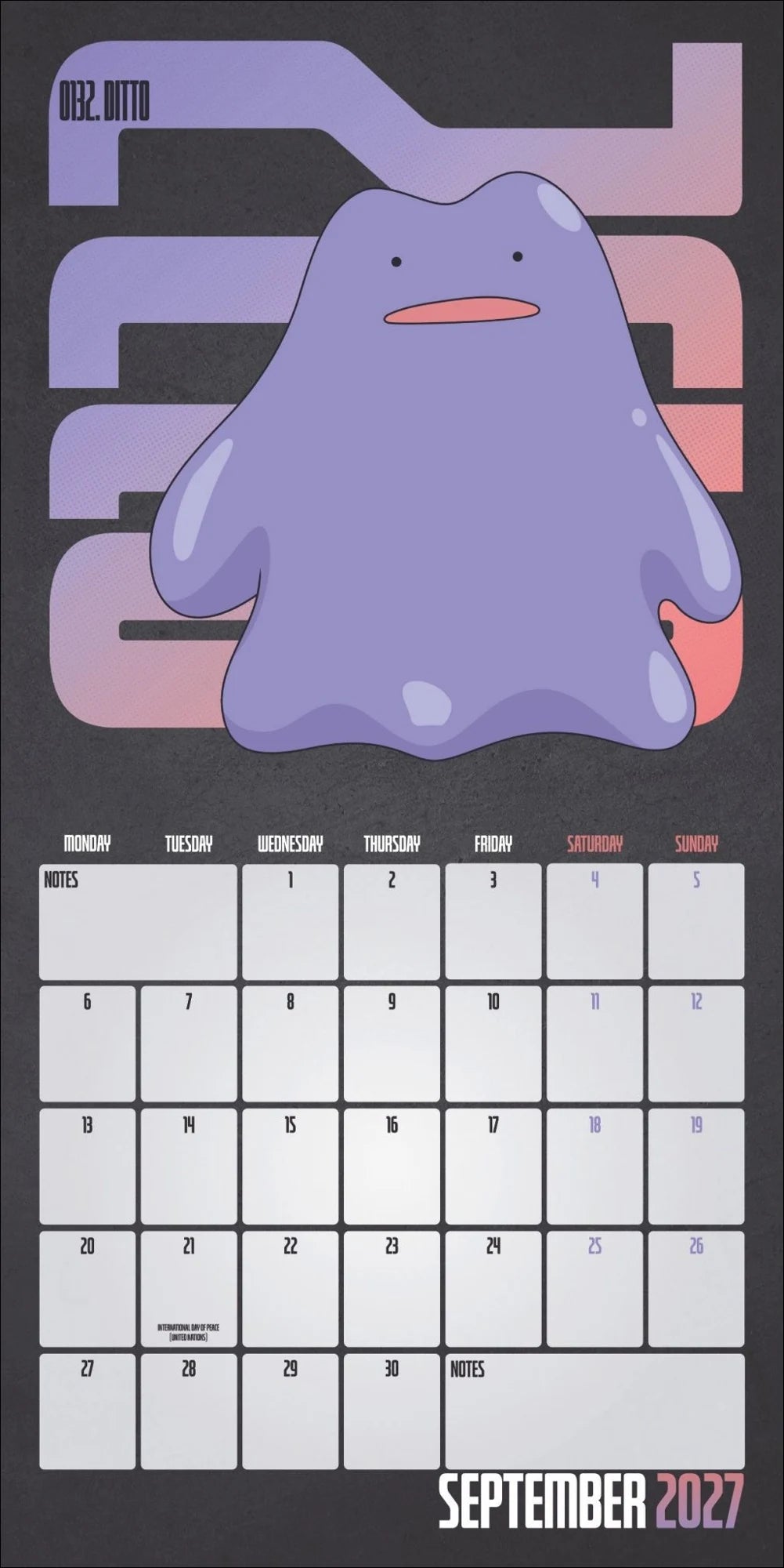 Pokémon Broschurkalender 2027 – Ansicht