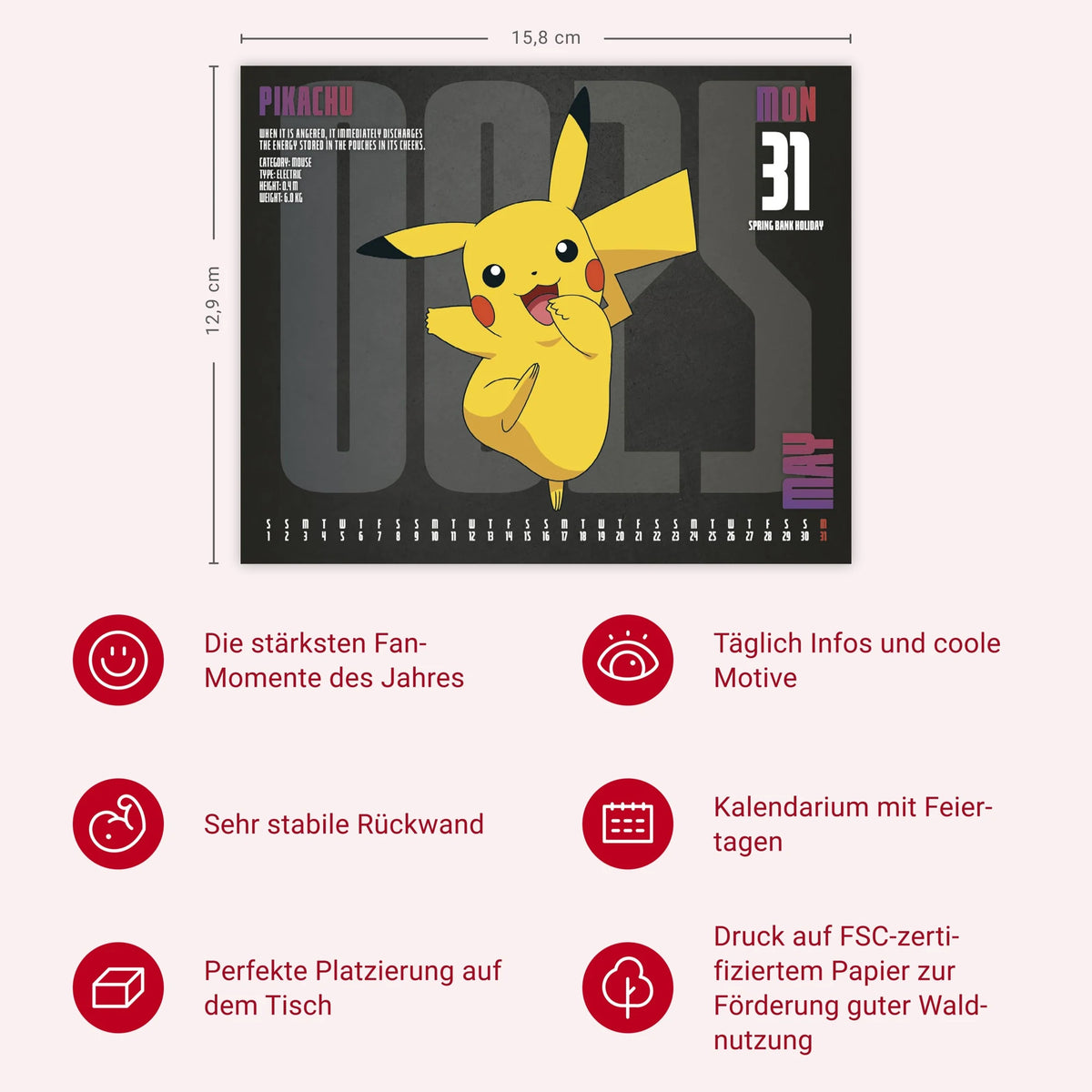 Pokémon Tagesabreißkalender 2027 – Ansicht