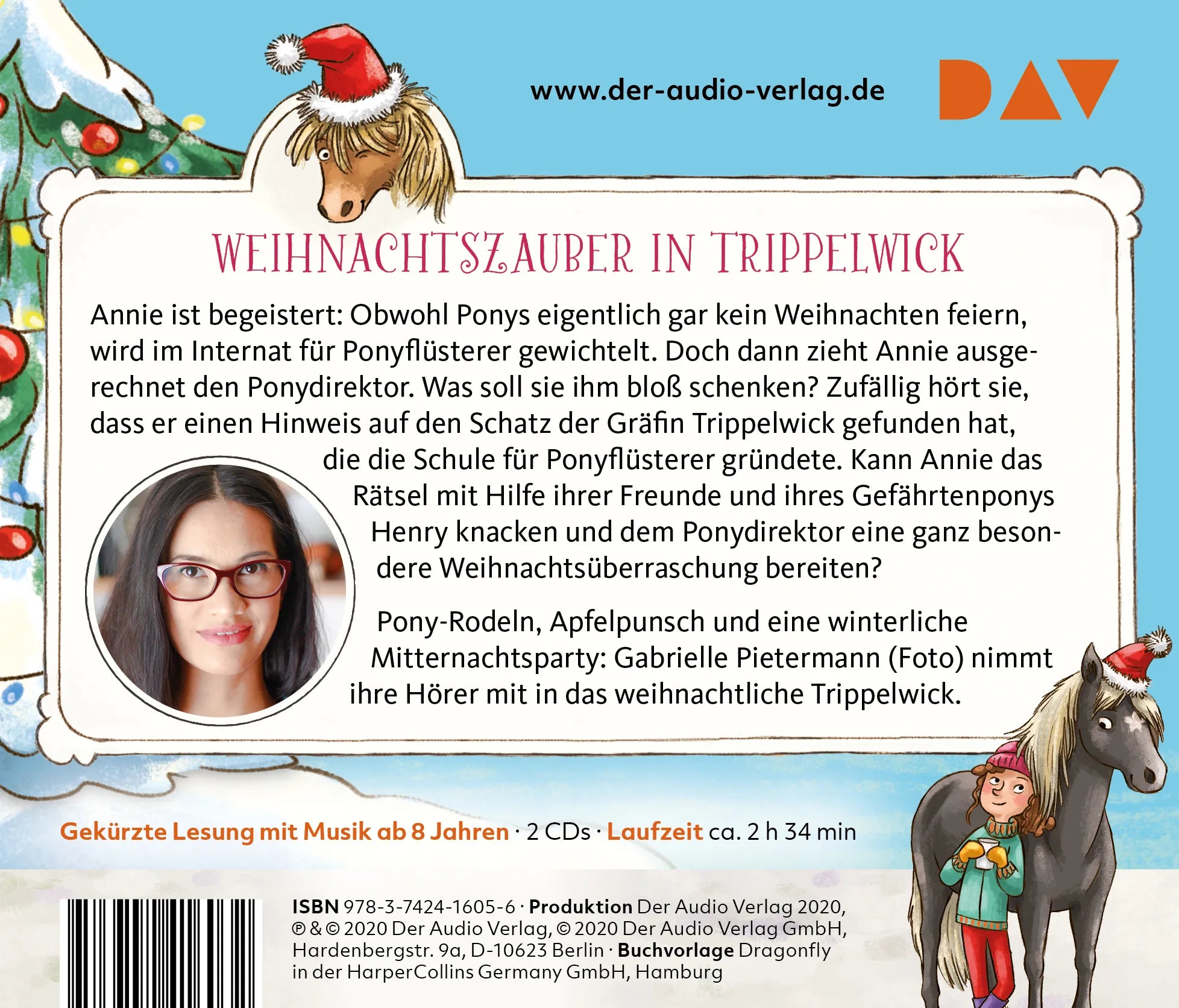 Buchrückseite von 'Ponyschule Trippelwick – Teil 3: Schiefer die Ponys nie singen' mit Klappentext - Hörbuch (CD)