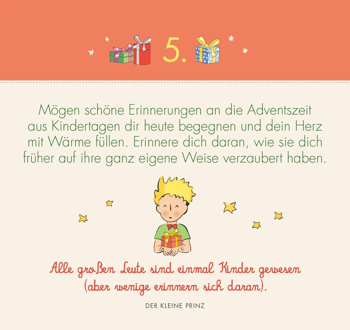 Postkarten-Adventskalender. Der Kleine Prinz. 24 liebe Wünsche für dich – Ansicht