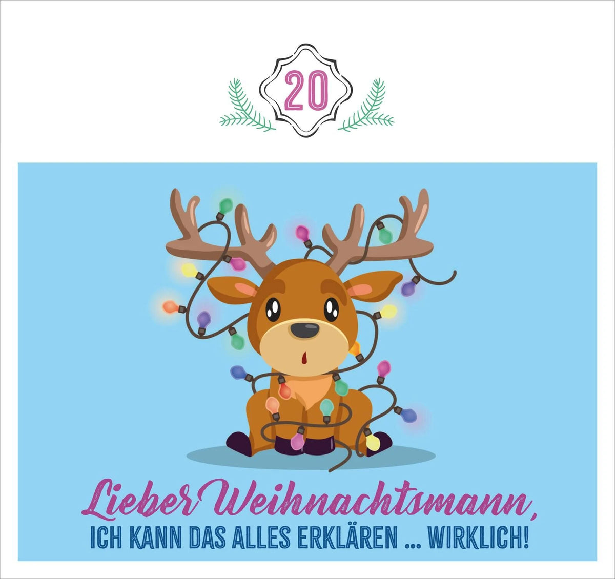 Postkarten-Adventskalender. Bitte lassen Sie Ihr Gebäck nicht unbeaufsichtigt! – Ansicht