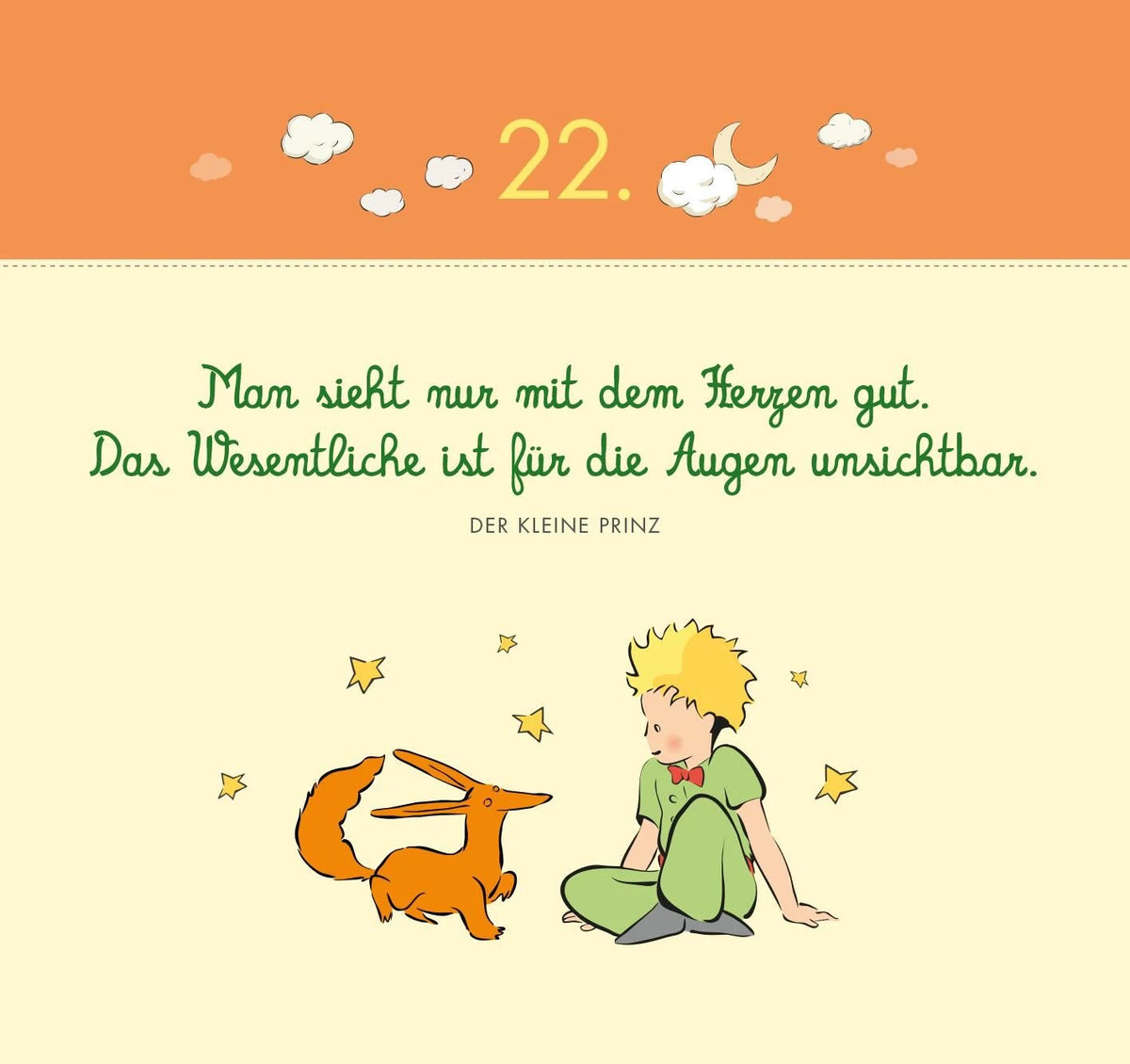 Postkarten-Adventskalender. Der Kleine Prinz. 24 liebe Wünsche für dich – Ansicht