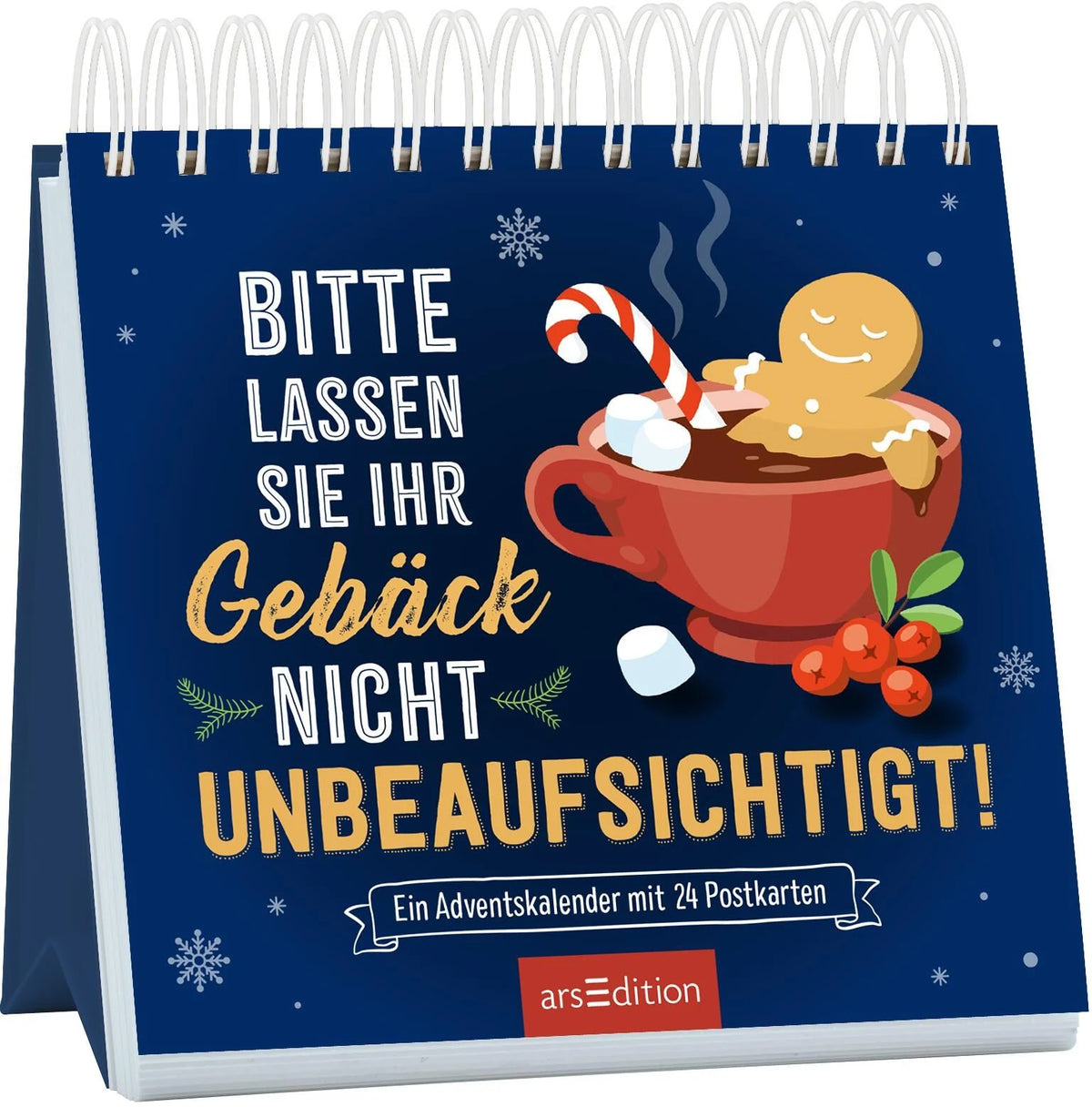 Adventskalender: Postkarten-Adventskalender. Bitte lassen Sie Ihr Gebäck nicht unbeaufsichtigt!