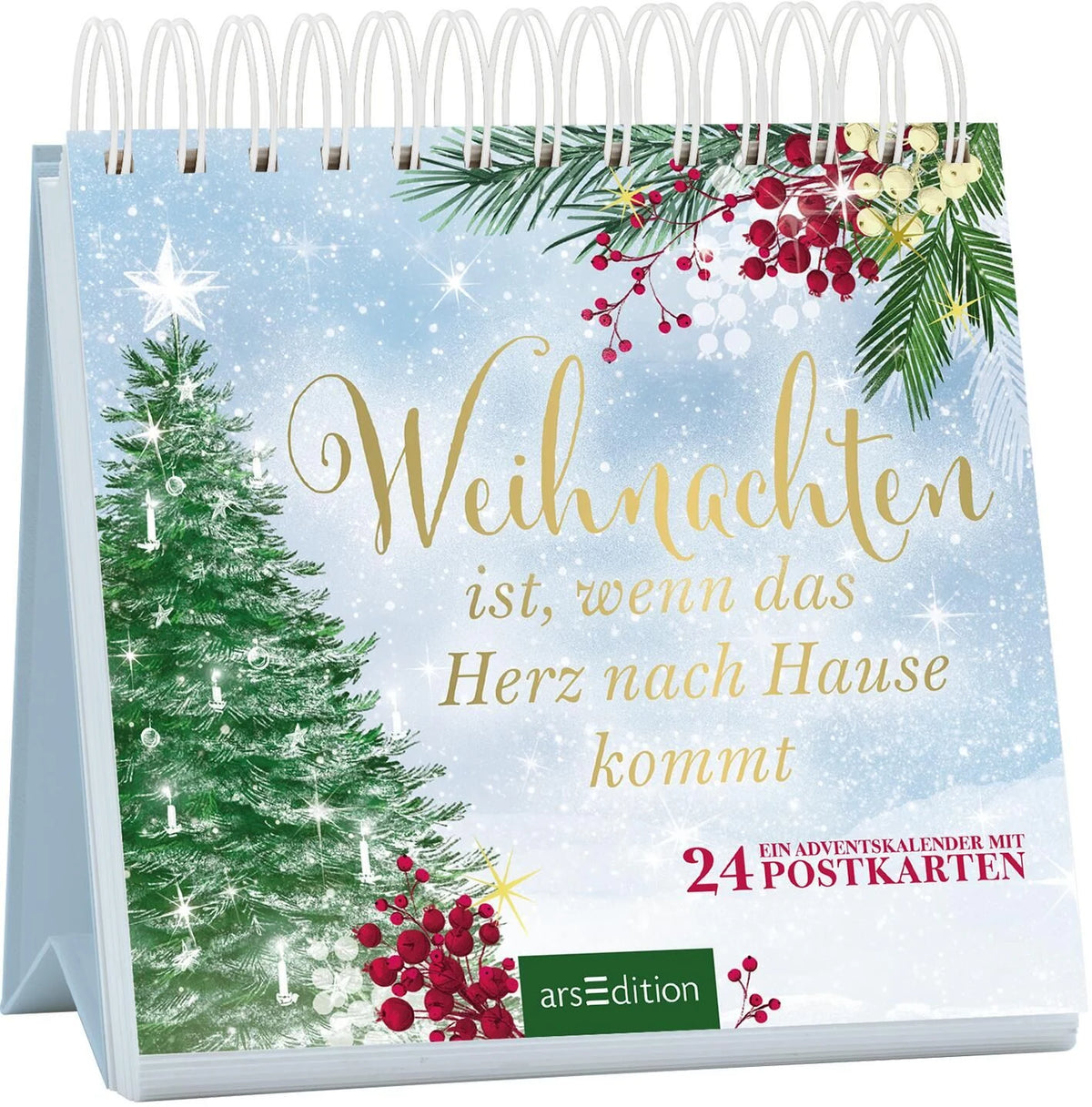 Adventskalender: Postkarten-Adventskalender. Weihnachten ist, wenn das Herz nach Hause kommt