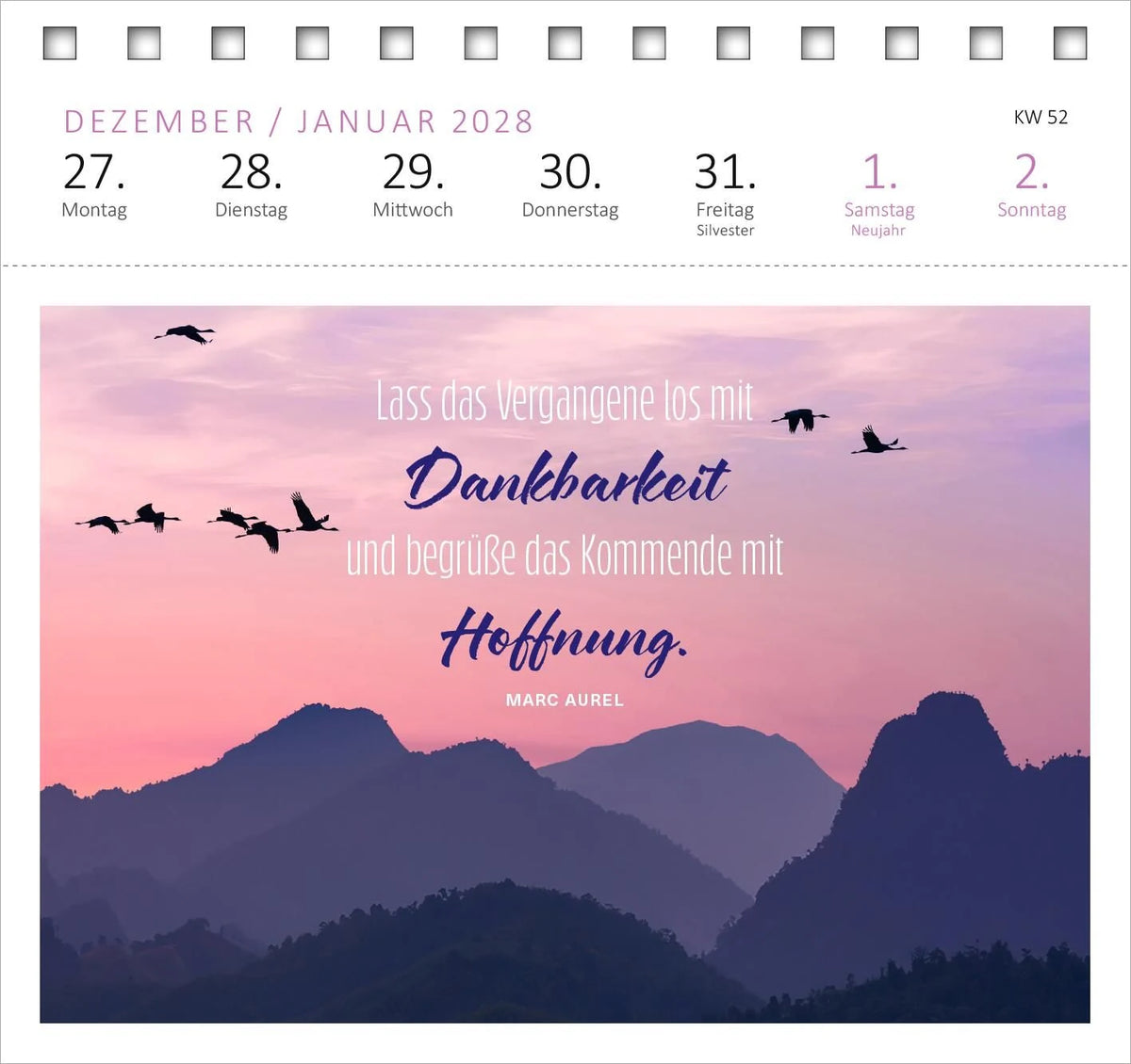 Postkartenkalender 365 Tage Achtsamkeit 2027 – Ansicht