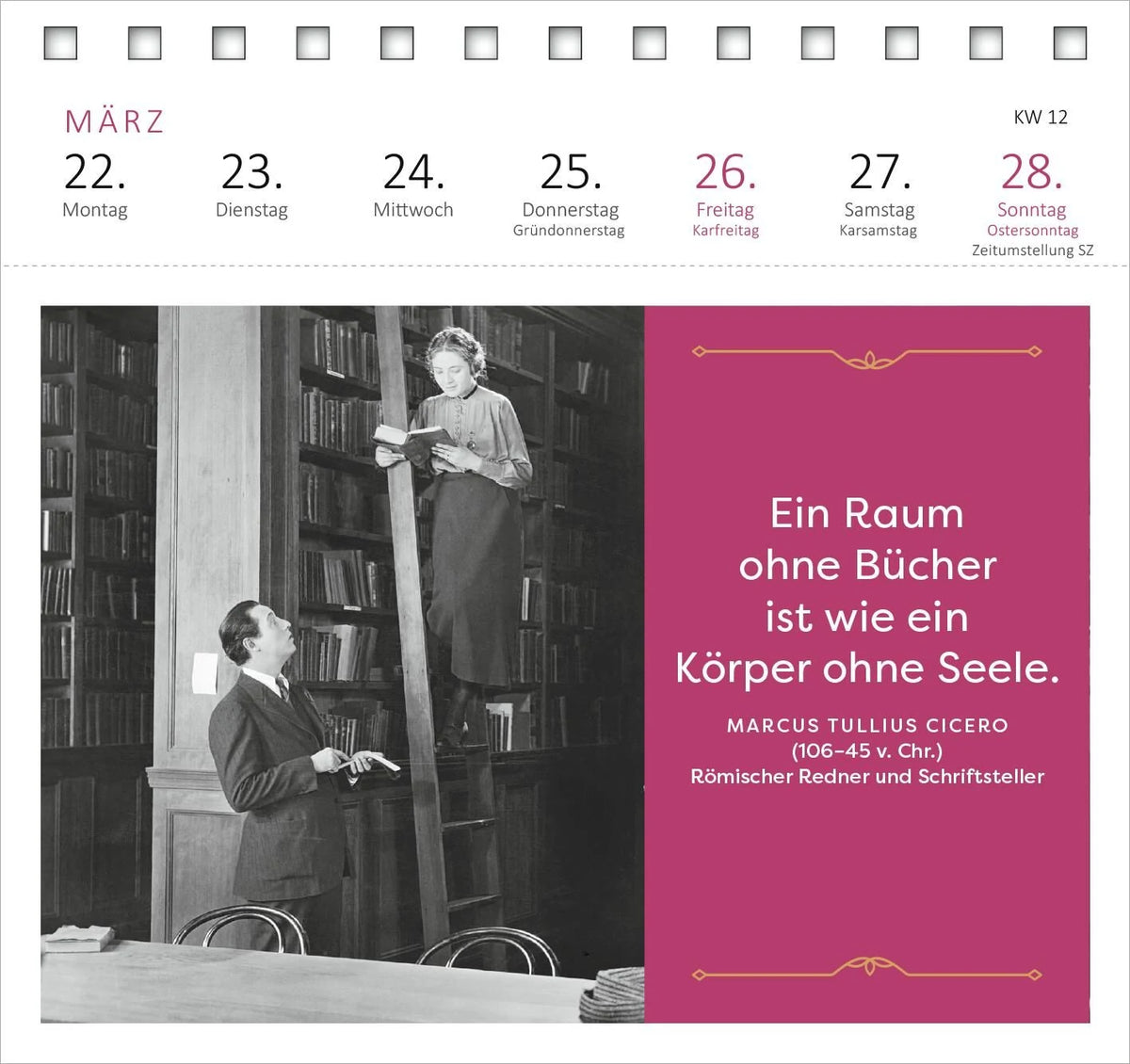 Postkartenkalender Der Literaturkalender 2027 – Ansicht
