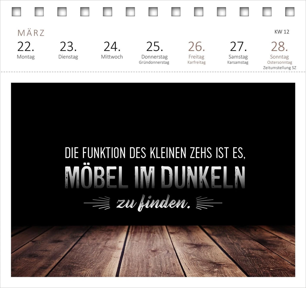 Postkartenkalender Meine Schokoladenseite hab ich aufgegessen. 2027 – Ansicht