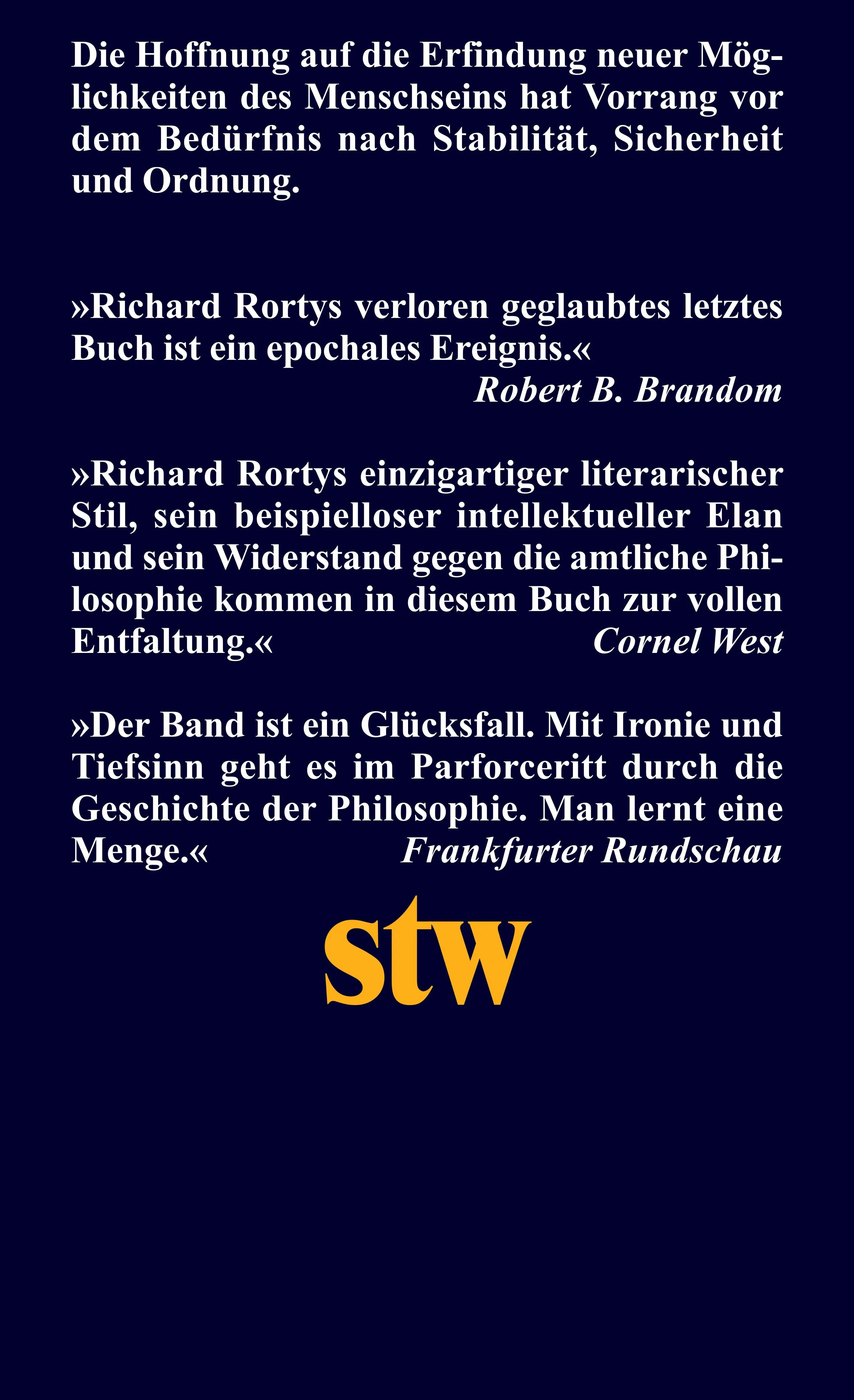Buchrückseite von 'Pragmatismus als Antiautoritarismus' mit Klappentext - Taschenbuch
