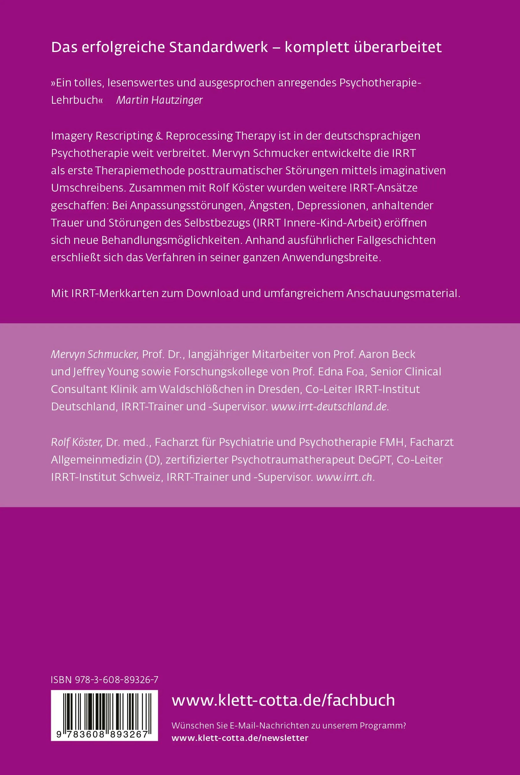 Buchrückseite von 'Praxishandbuch IRRT' mit Klappentext - Paperback