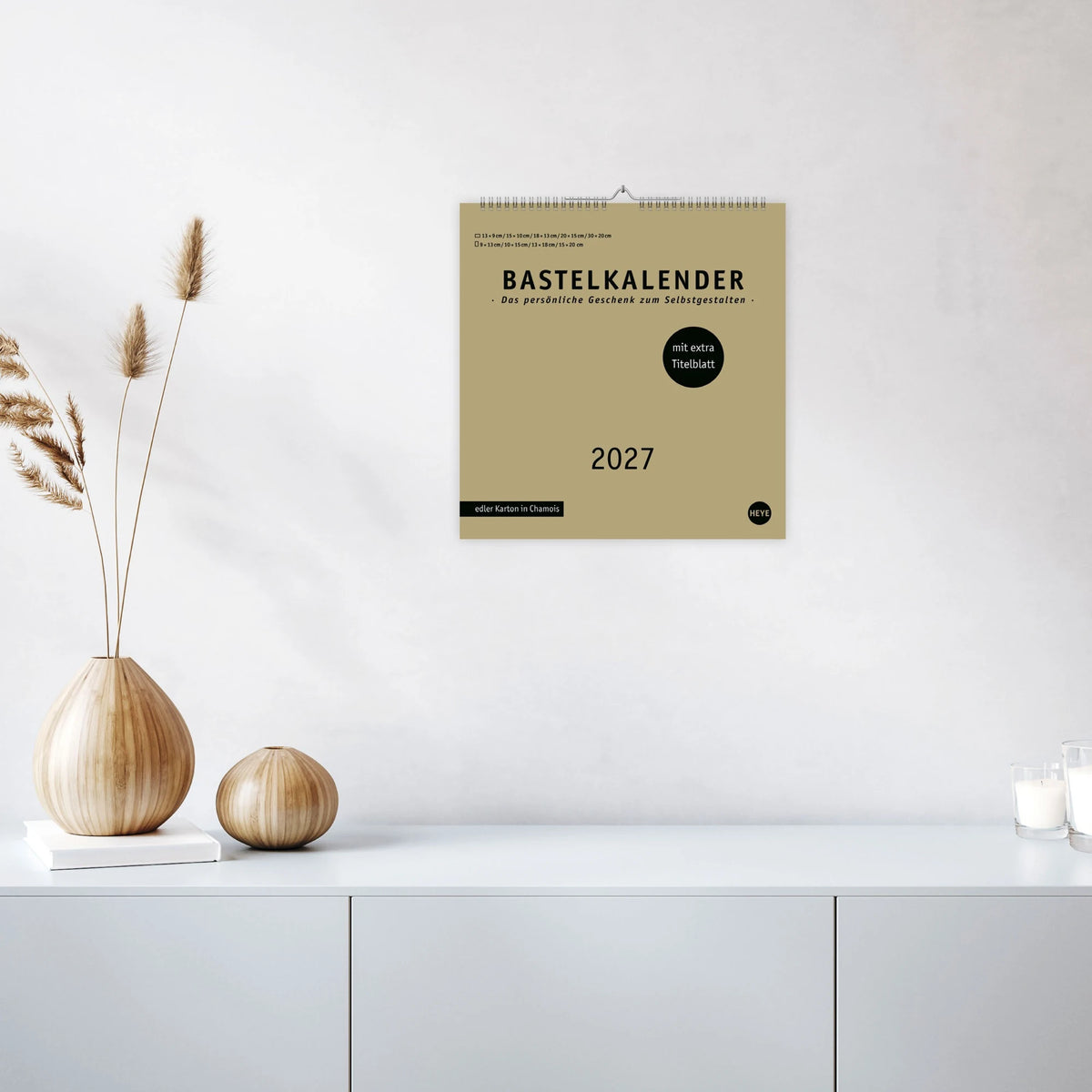 Premium-Bastelkalender gold groß 2027 – Ansicht