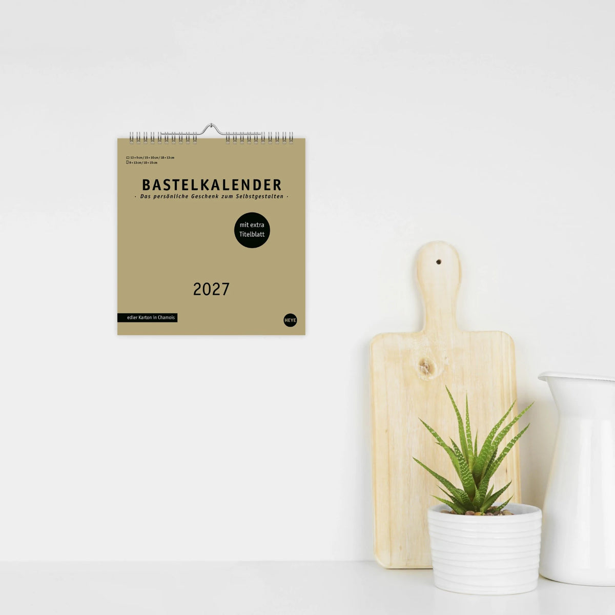 Premium-Bastelkalender gold mittel 2027 – Ansicht