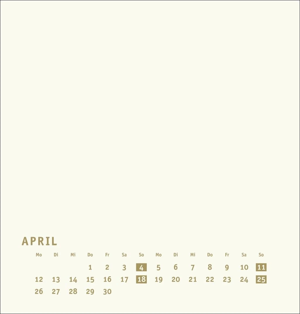 Premium-Bastelkalender gold mittel 2027 – Ansicht