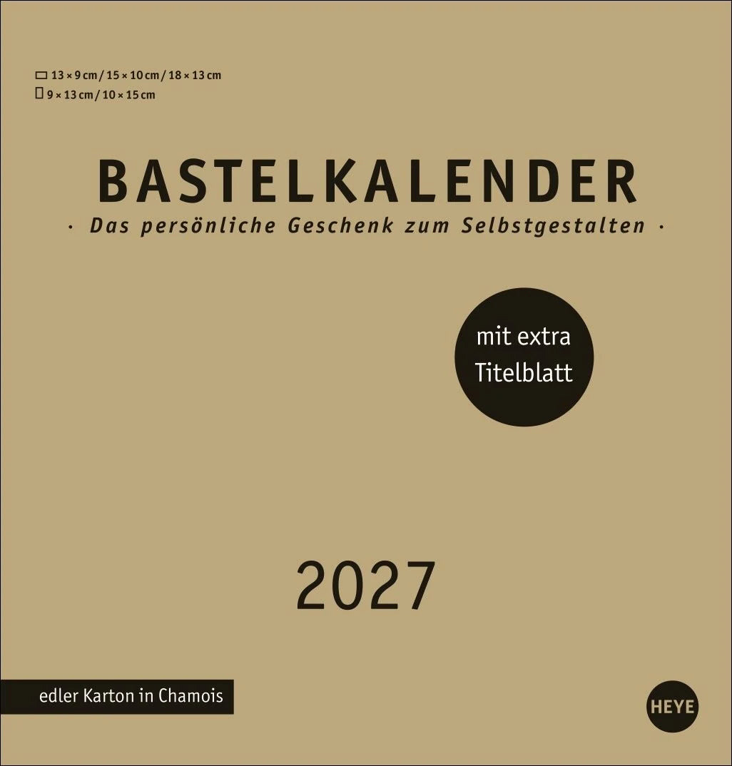 Bastelkalender: Premium-Bastelkalender gold mittel 2027