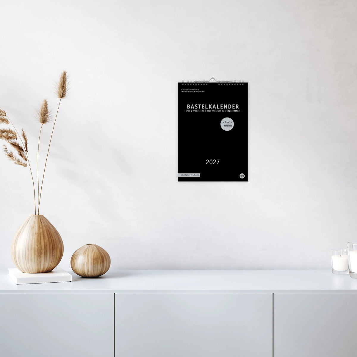 Premium-Bastelkalender schwarz A4 2027 – Ansicht