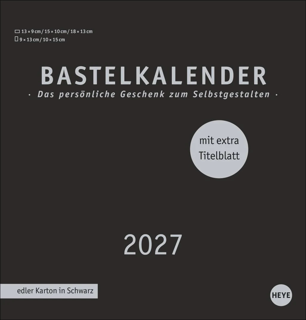 Bastelkalender: Premium-Bastelkalender schwarz mittel 2027