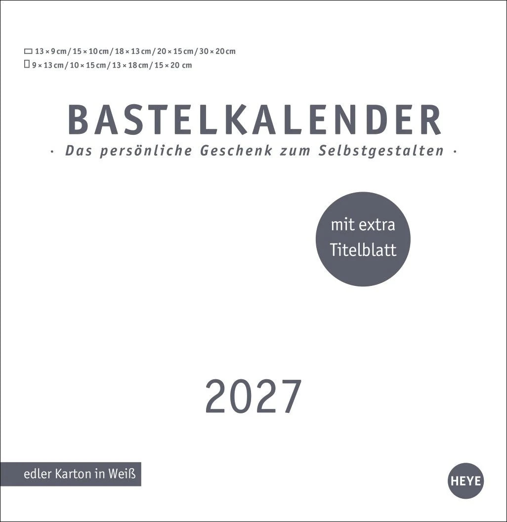 Bastelkalender: Premium-Bastelkalender weiß groß 2027