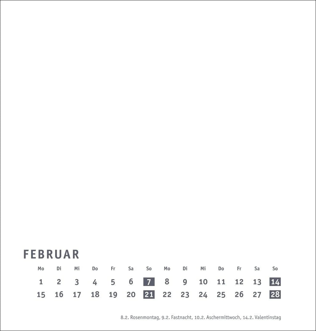Premium-Bastelkalender weiß mittel 2027 – Ansicht